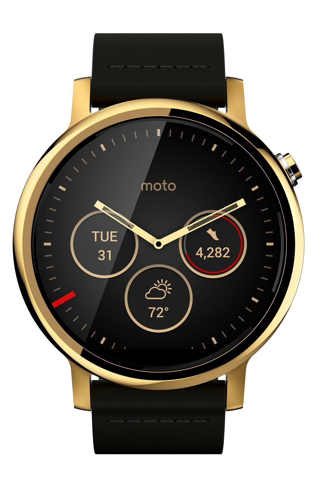 Motorola 'Moto 360 2nd Gen' Leather Strap Smart Watch, 46mm Nordstrom