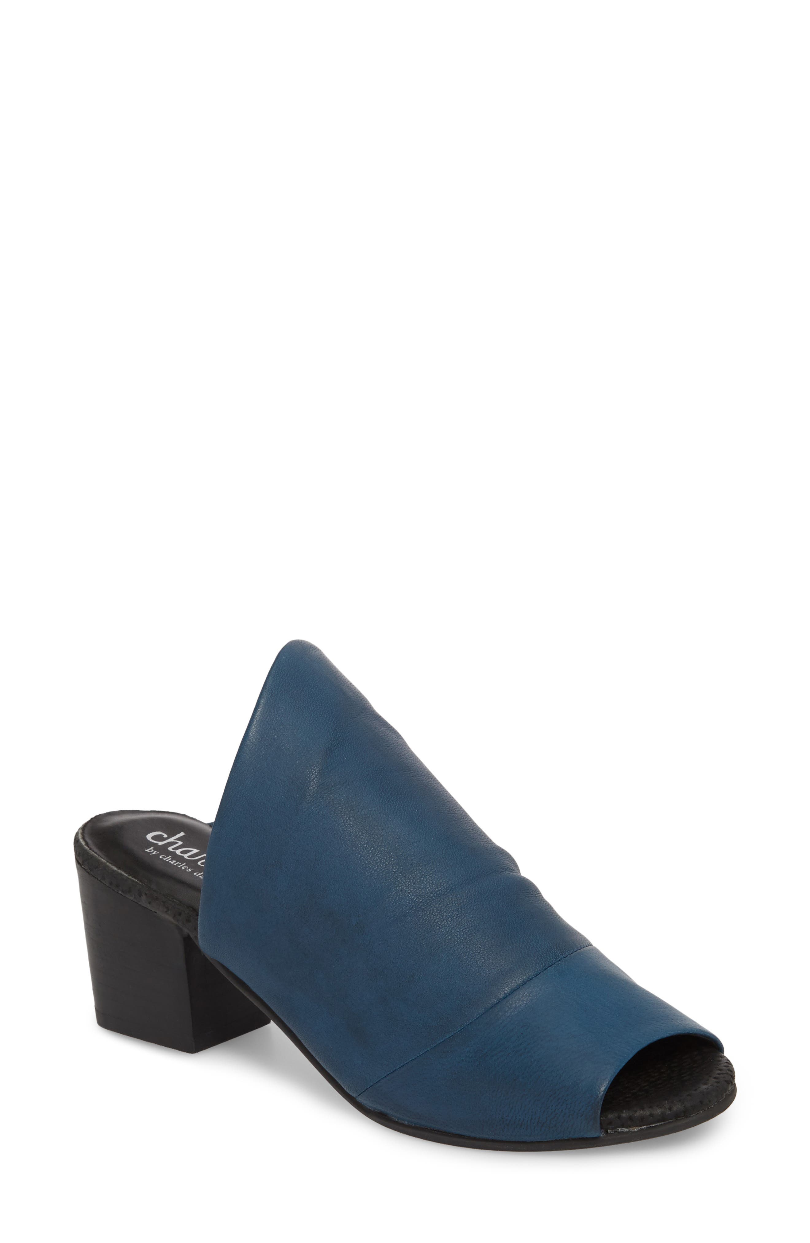 Charles By Charles David Yanna Block Heel Slide Sandal- Blue