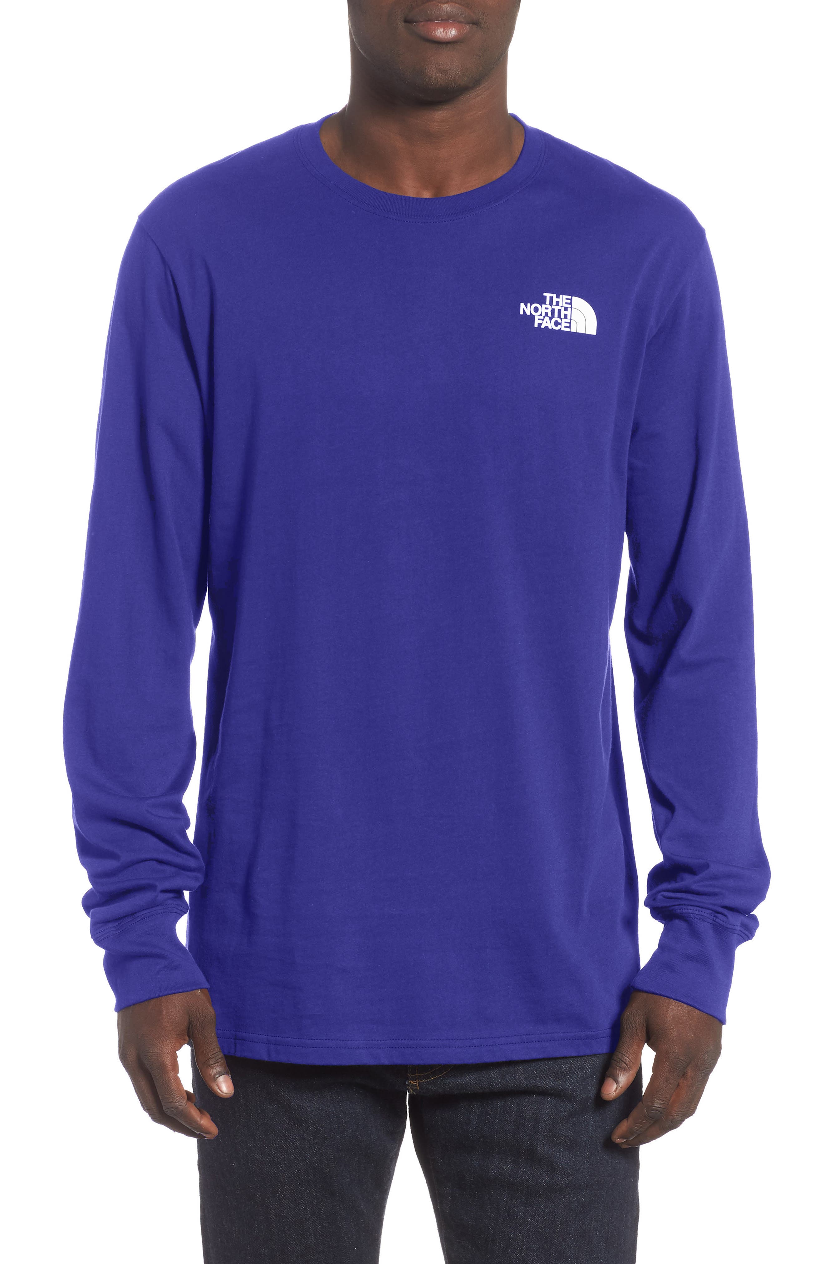 The North Face Red Box Long Sleeve T-Shirt, Blue
