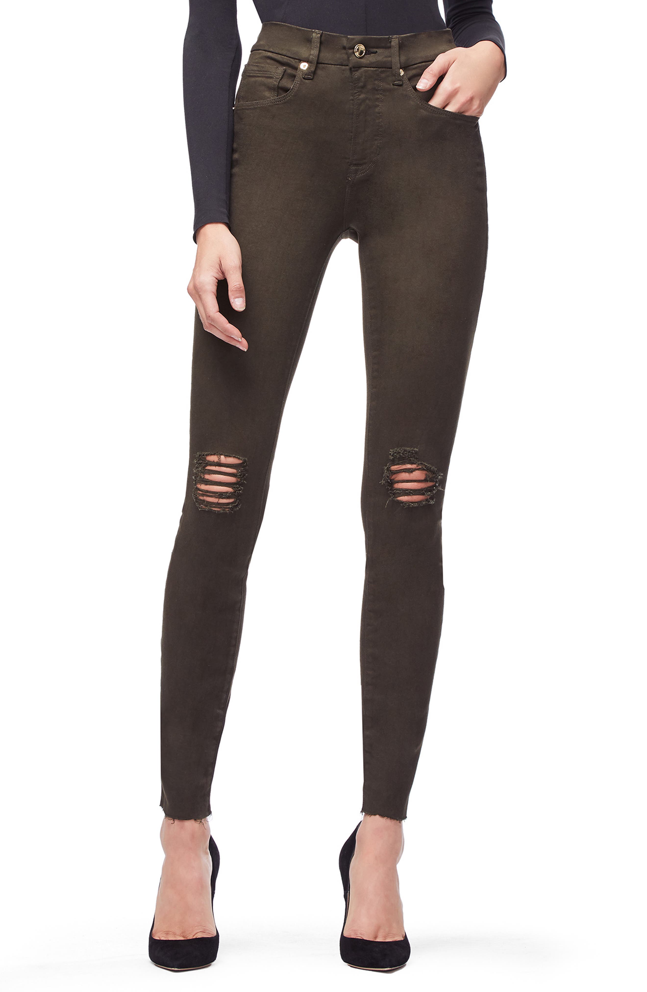 Women's Good American Good Legs Ripped Raw Edge Skinny Jeans Women's Good American Good Legs Ripped Raw Edge Skinny Jeans