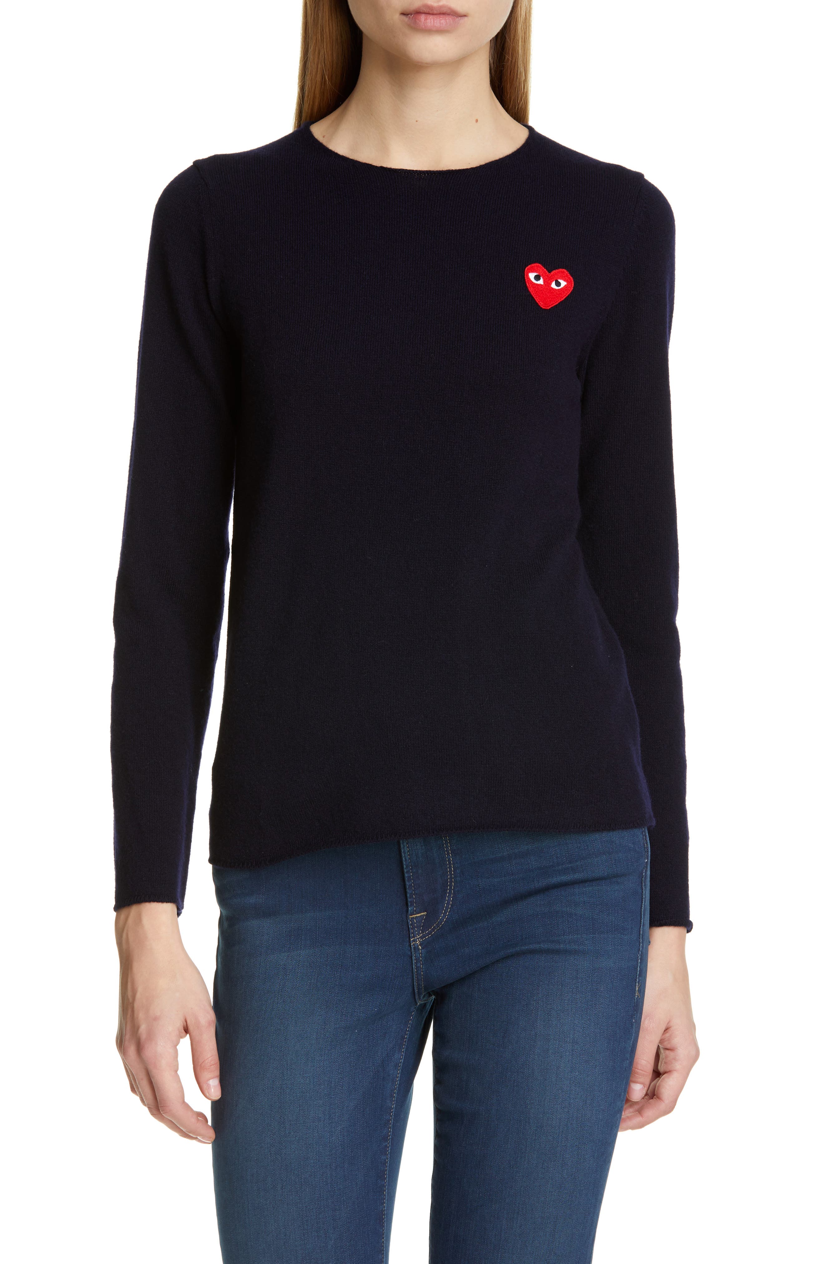 Comme Des Garcons Play Wool Sweater, Blue