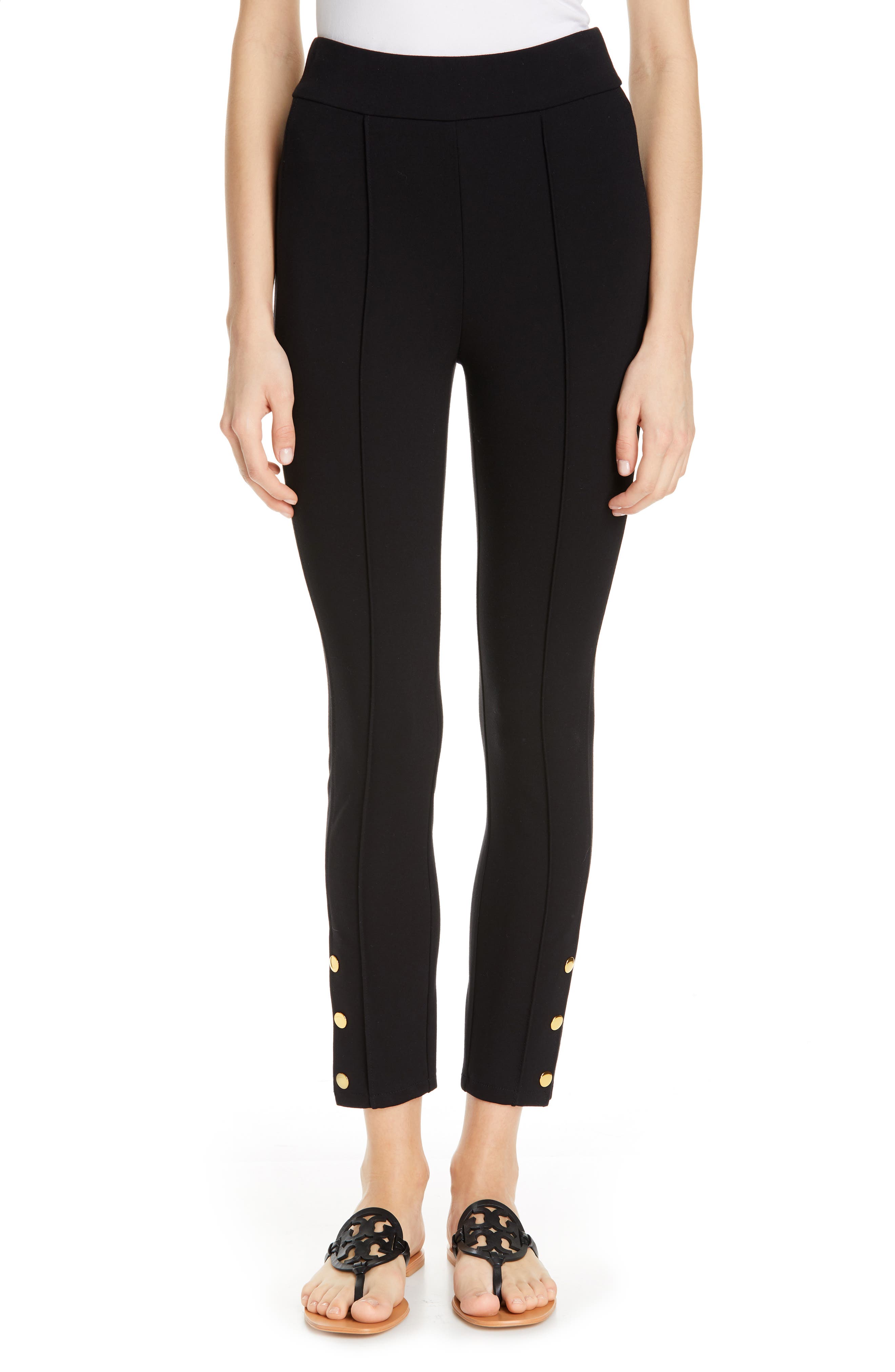 Tory Burch Stretch Ponte Leggings, Black
