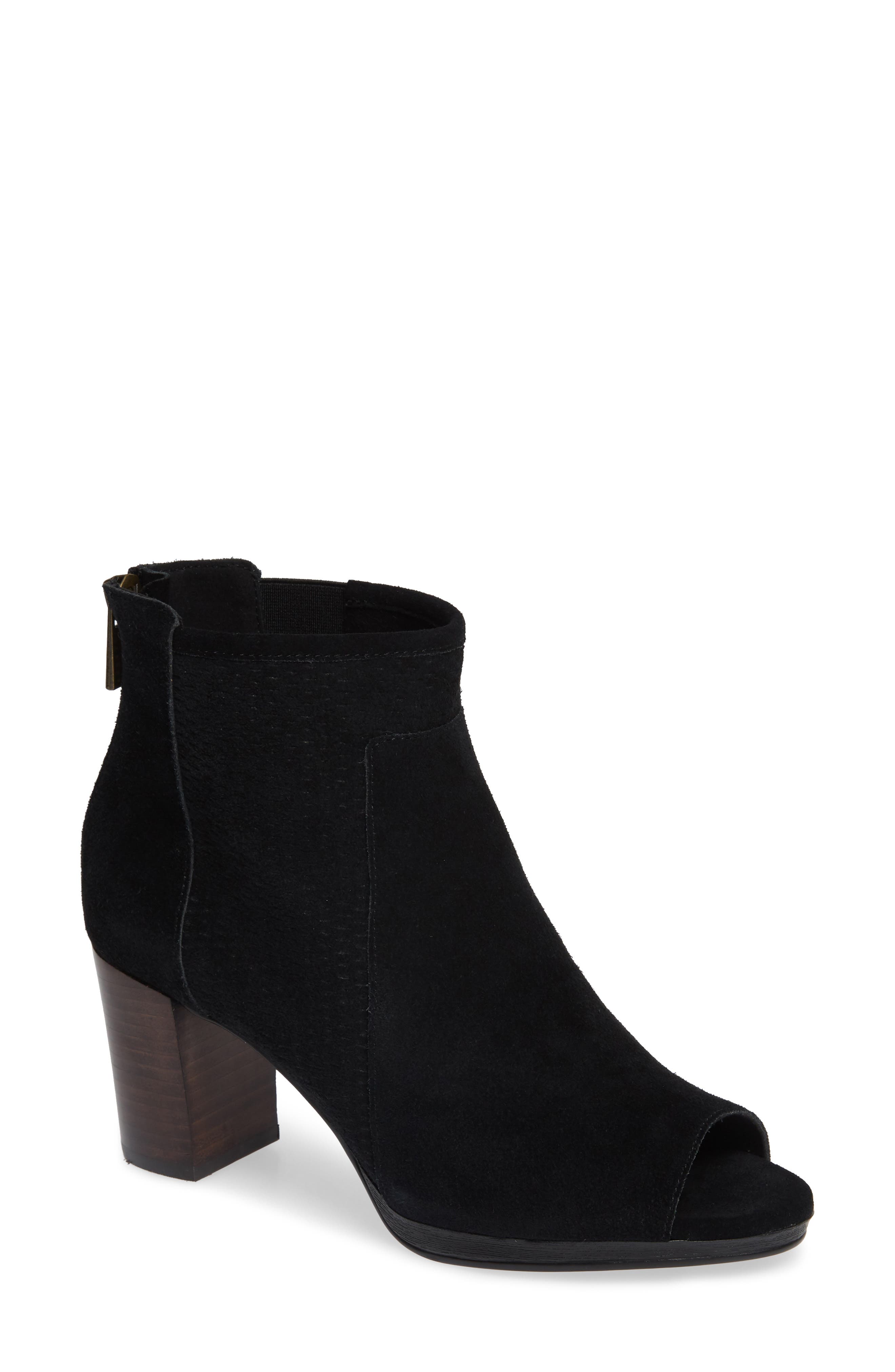 Bella Vita Luna Peep Toe Bootie W - Black