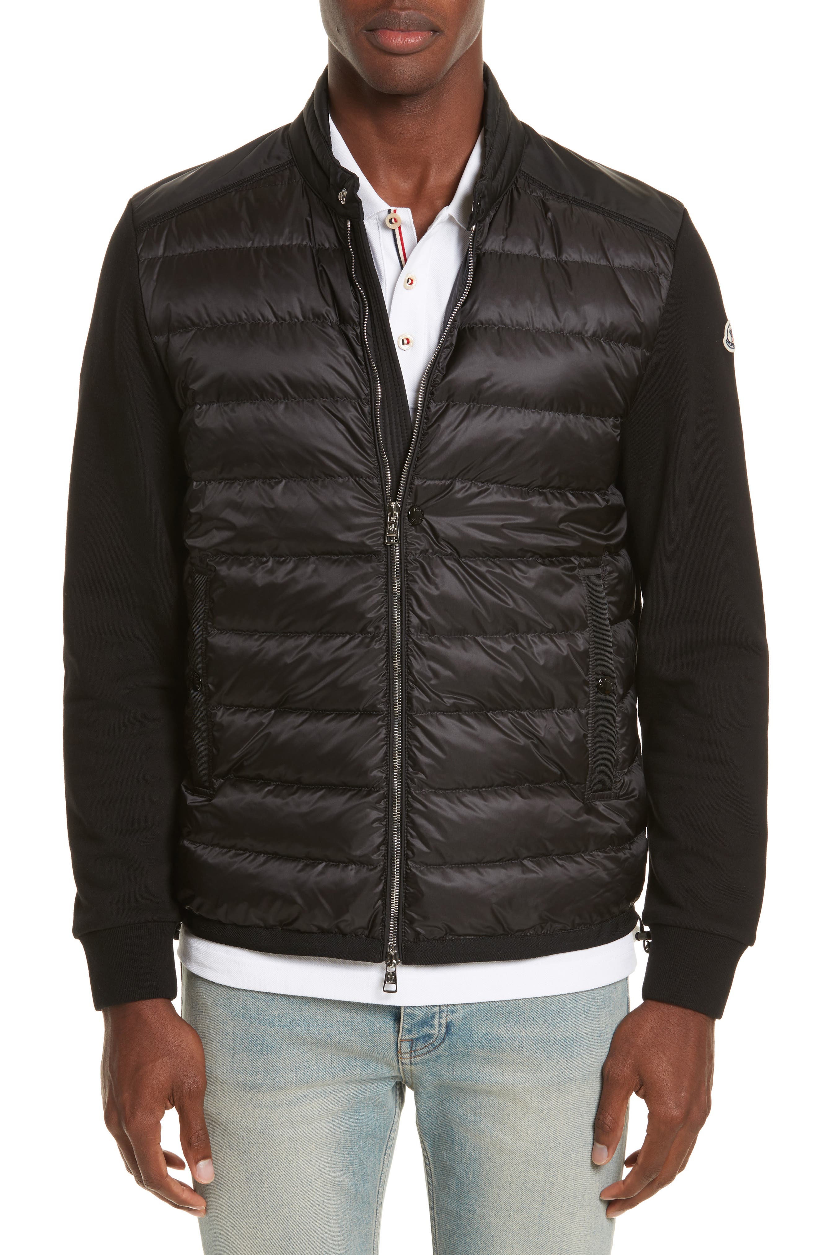 Moncler Maglia Mixed Media Jacket, Black