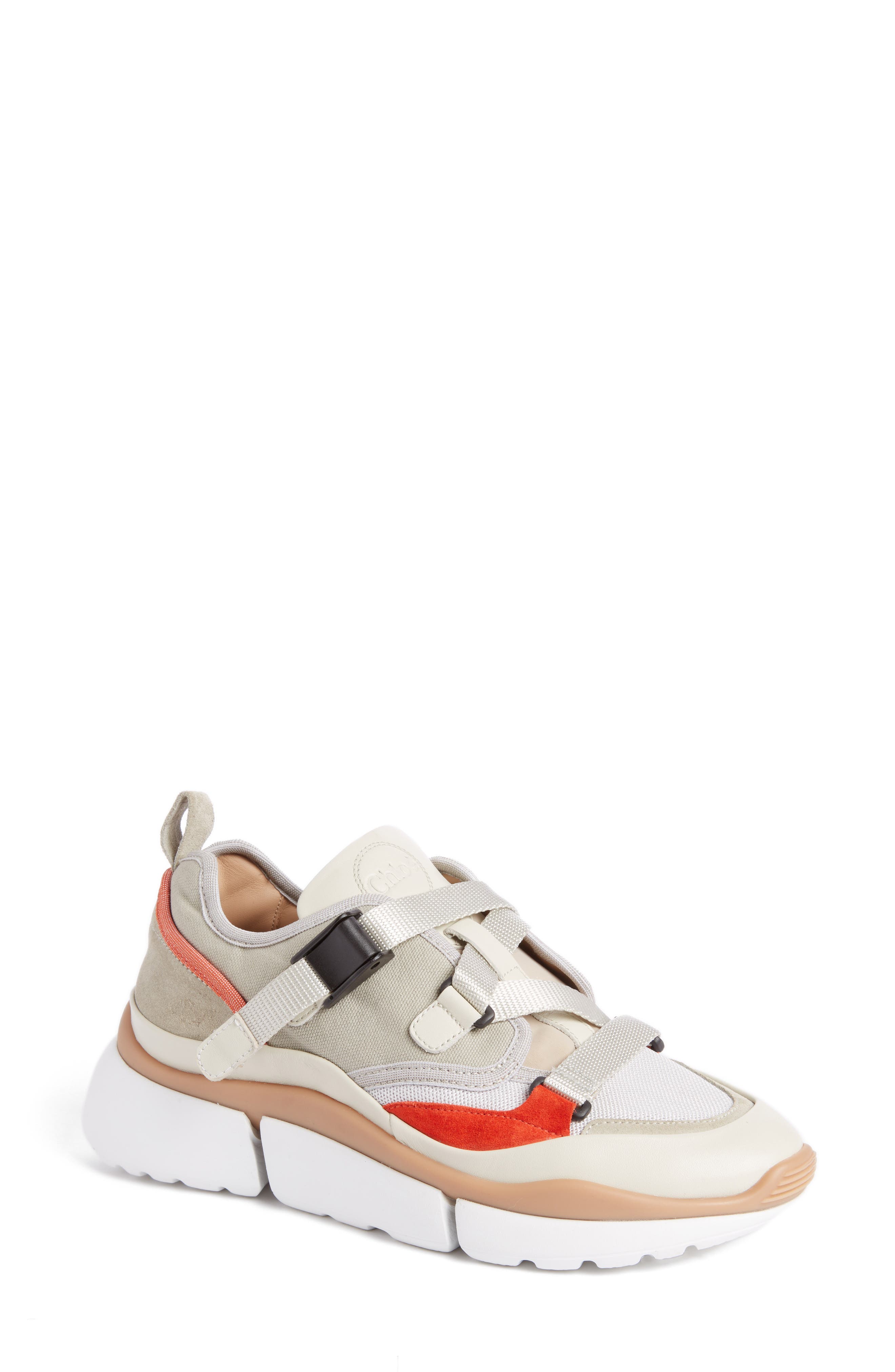 Chloe Sonnie Low Top Sneaker, Grey