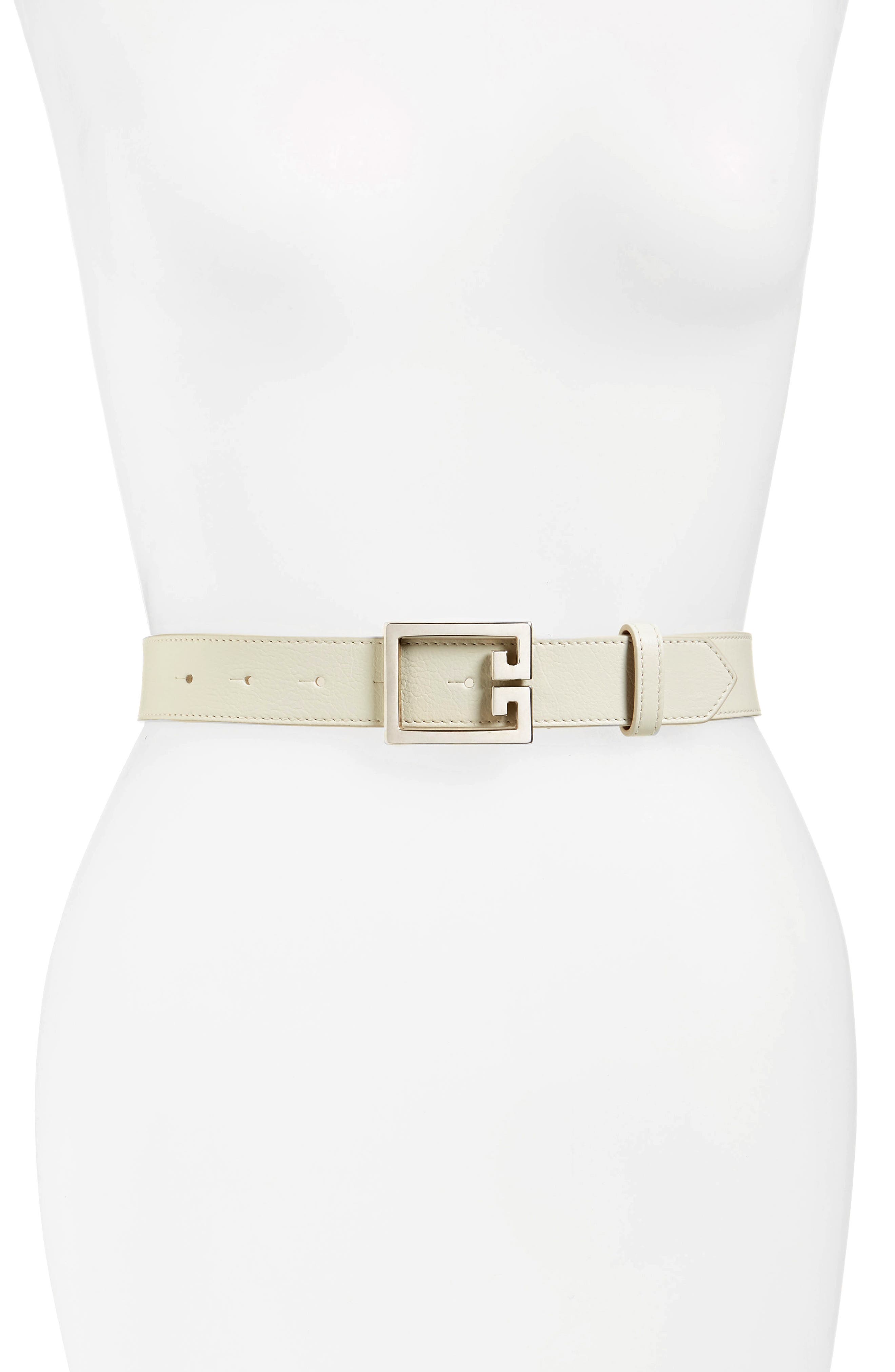 Givenchy 2G Leather Belt, White