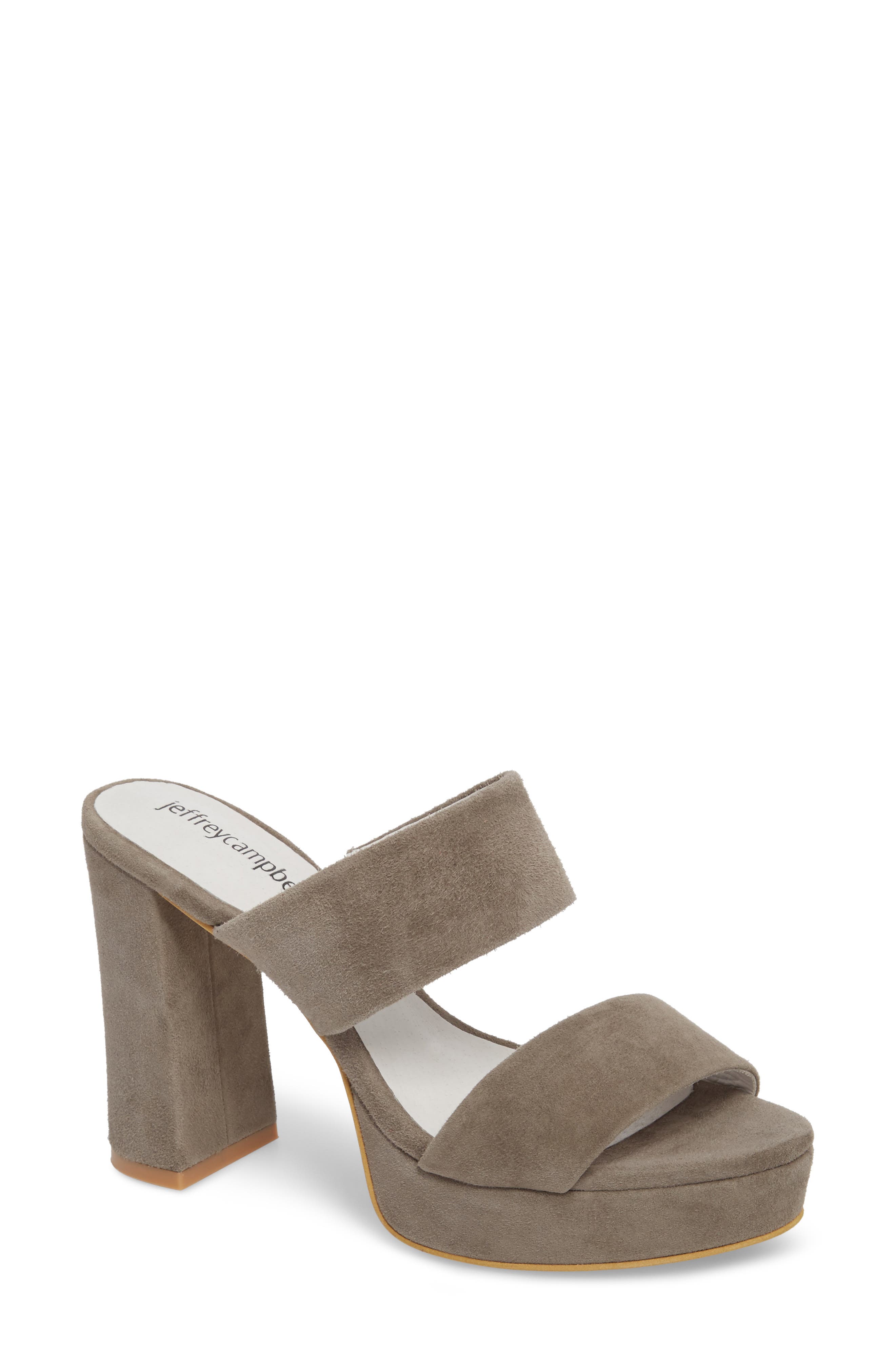 Jeffrey Campbell Adriana Double Band Platform Sandal, Grey