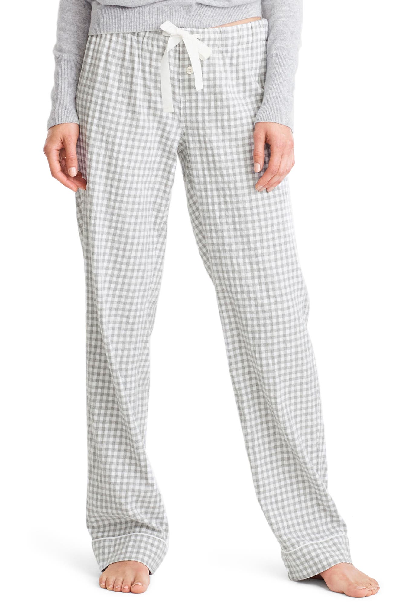 J.Crew Grey Gingham Pajama Pants Nordstrom