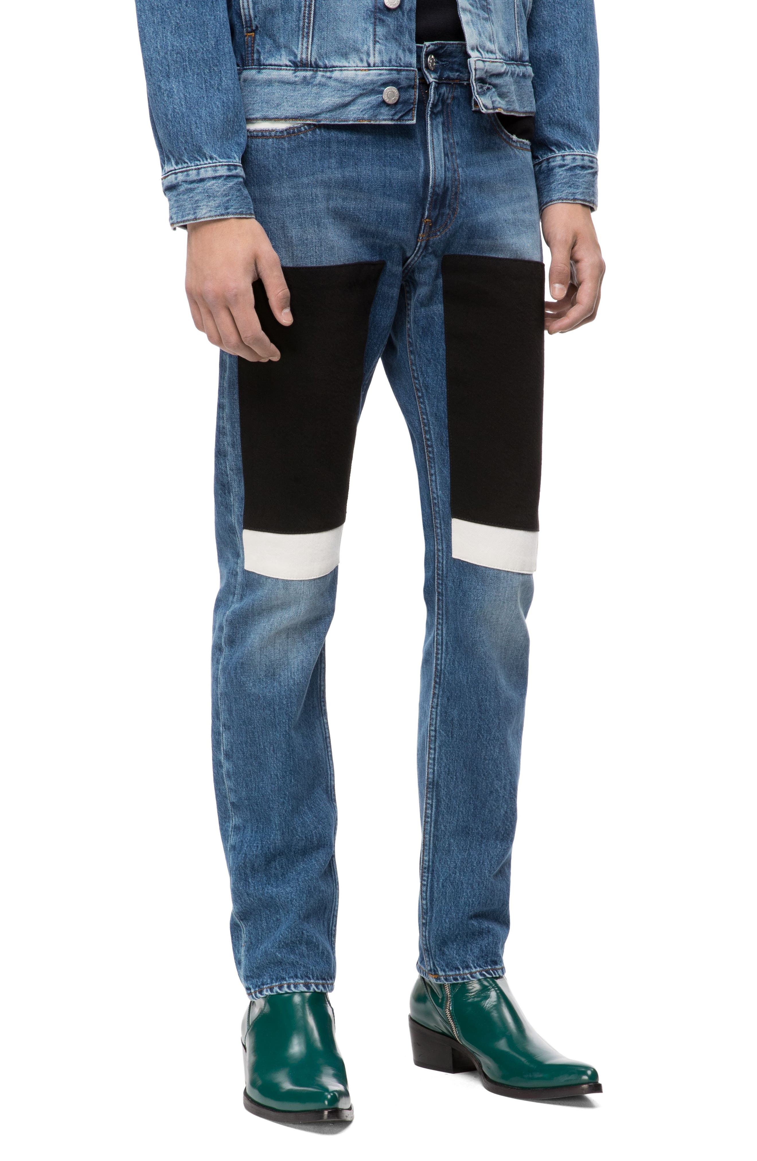 UPC 683801046172 product image for Men's Calvin Klein Jeans Slim Fit Colorblock Jeans, Size 32 x 32 - Blue | upcitemdb.com