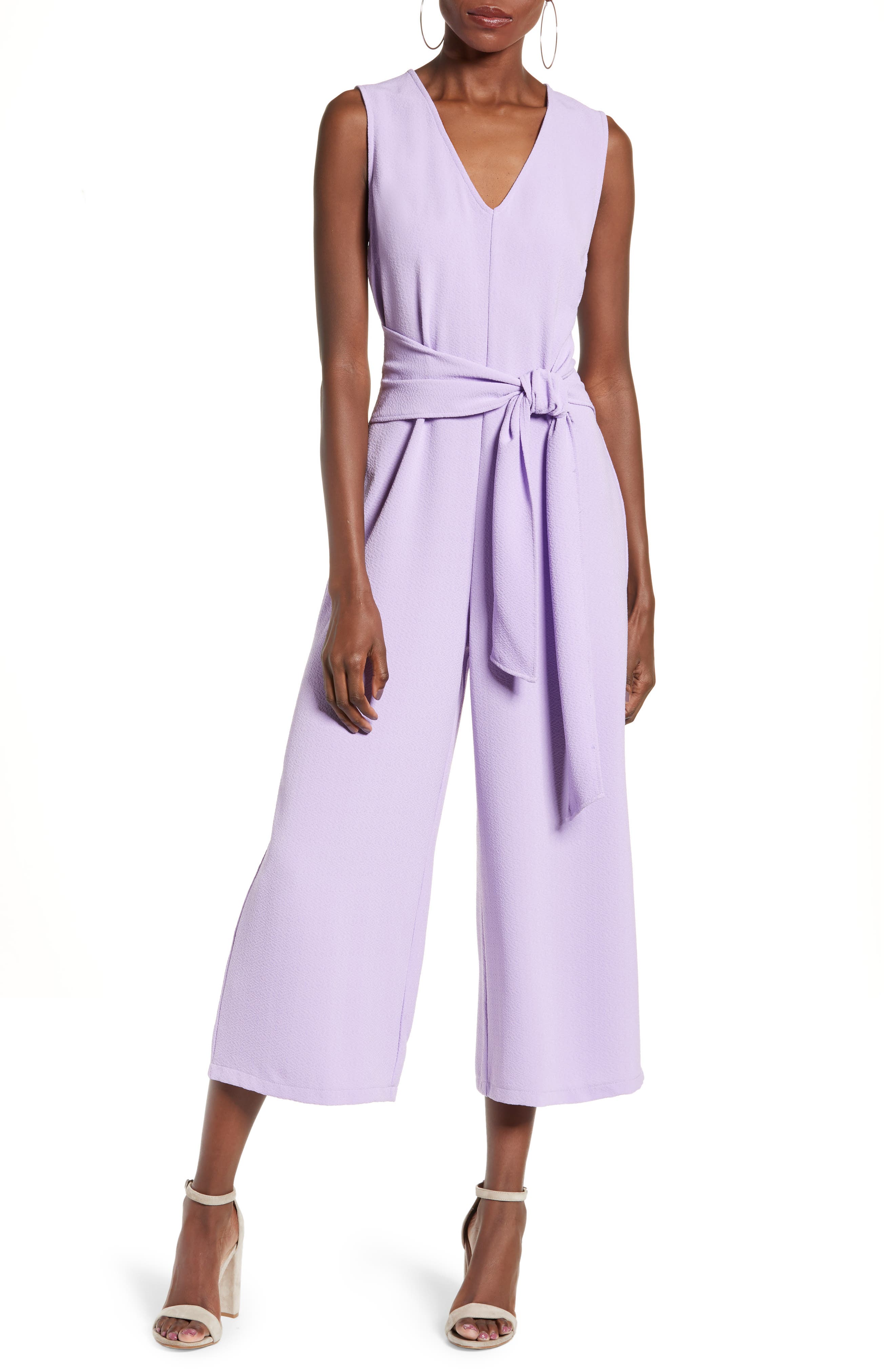 Tie Waist Crop Jumpsuit