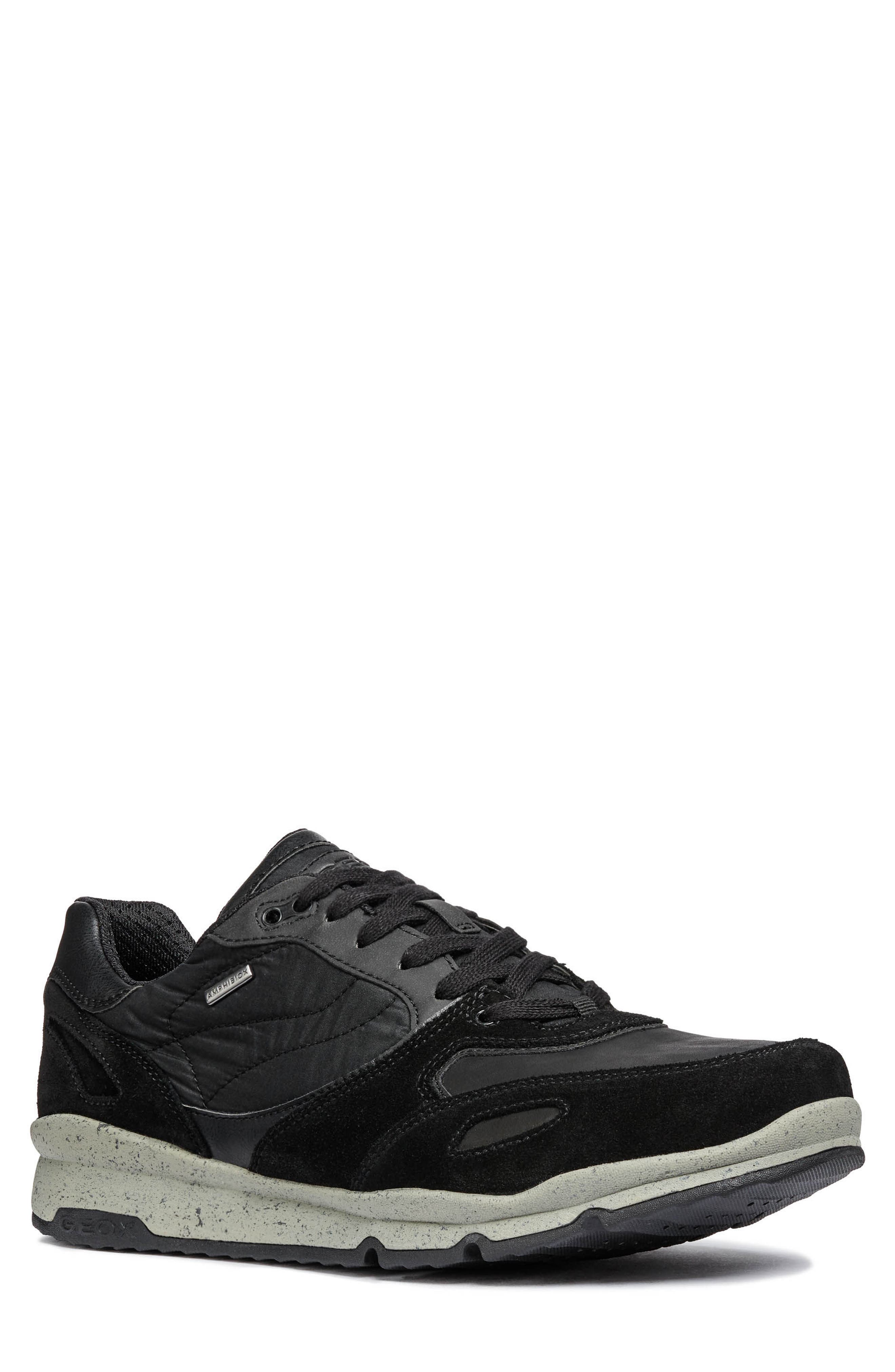 Geox Sandro Abx Ambphibiox Waterproof Sneaker, Black