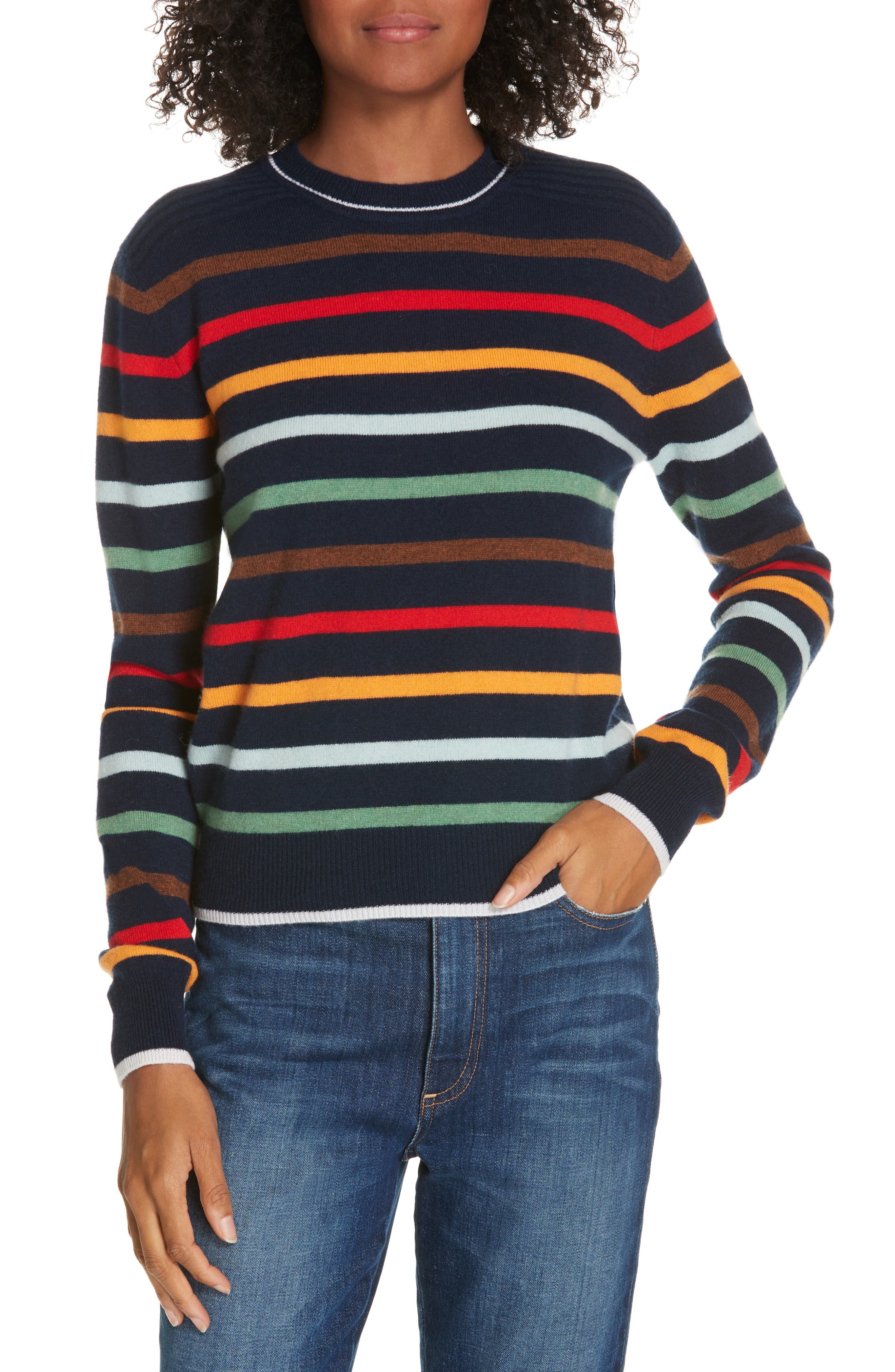 La Ligne Rainbow Neat Wool & Cashmere Sweater, Blue