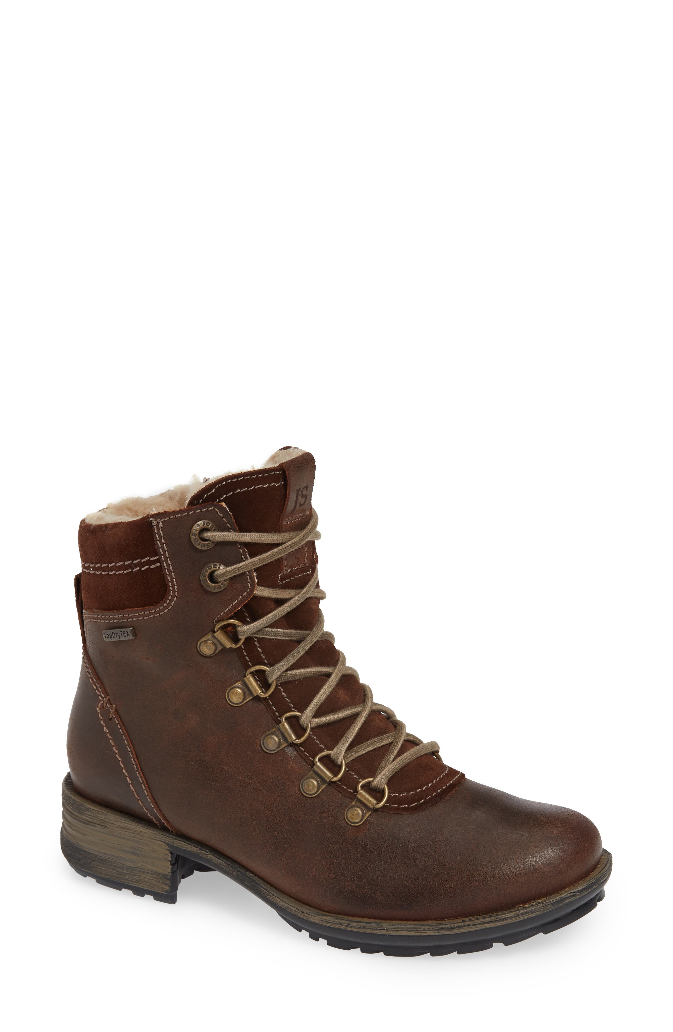 Josef Seibel Sandra 66 Waterproof Lace-Up Bootie, Brown