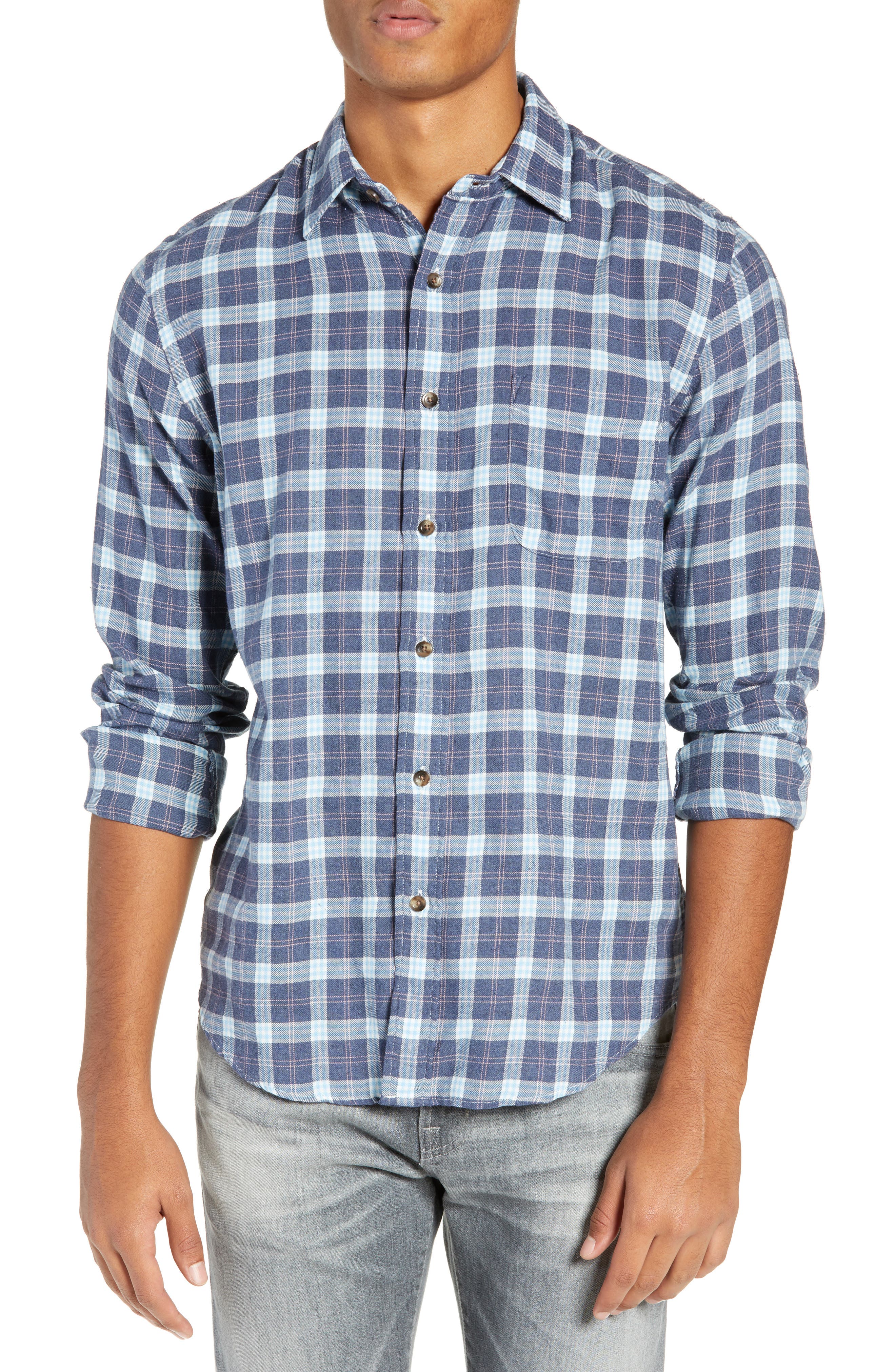 Faherty Brushed Alpine Regular Fit Flannel Shirt