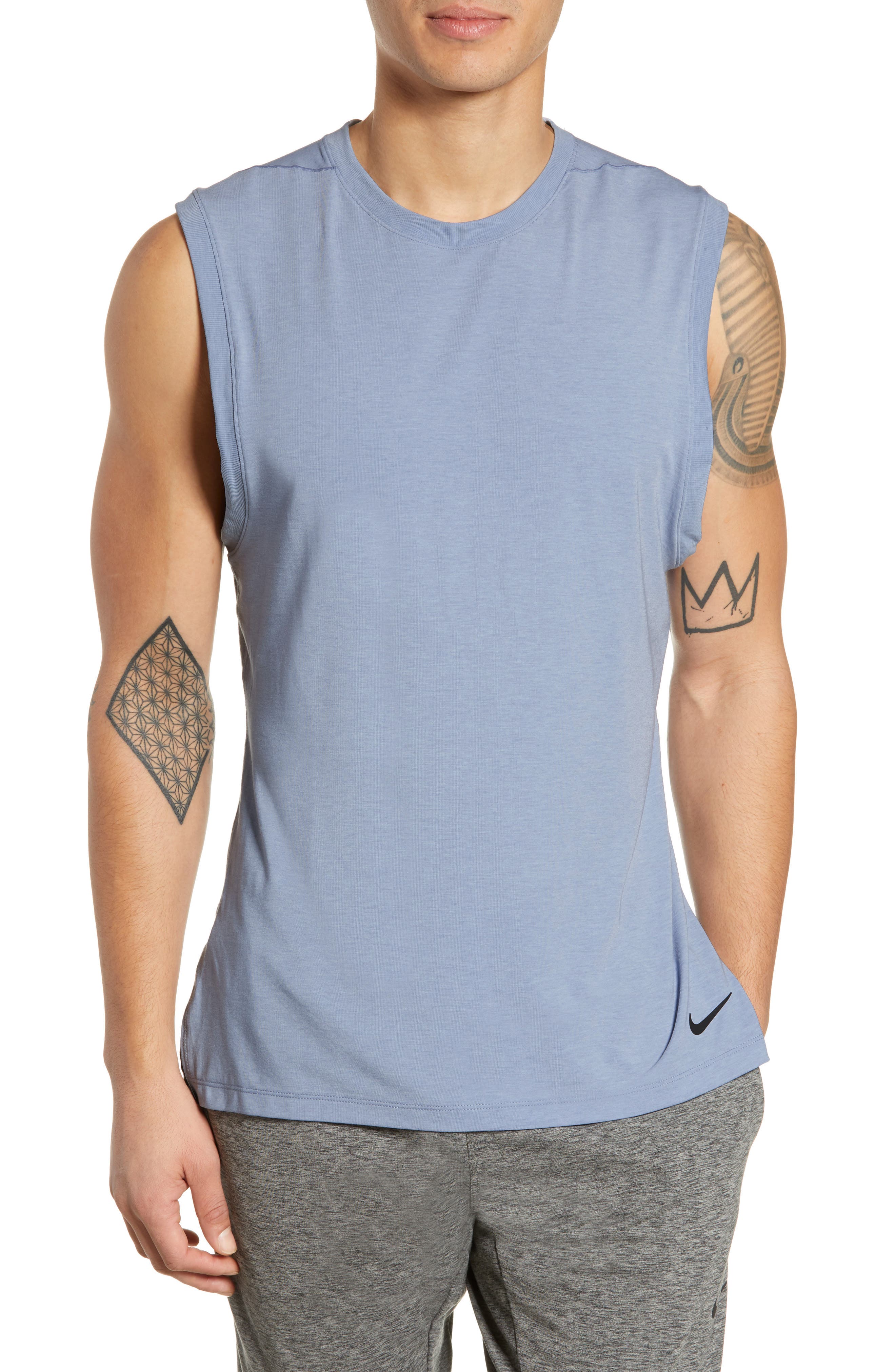 Nike Dry Transcent Sleeveless T-Shirt Blue