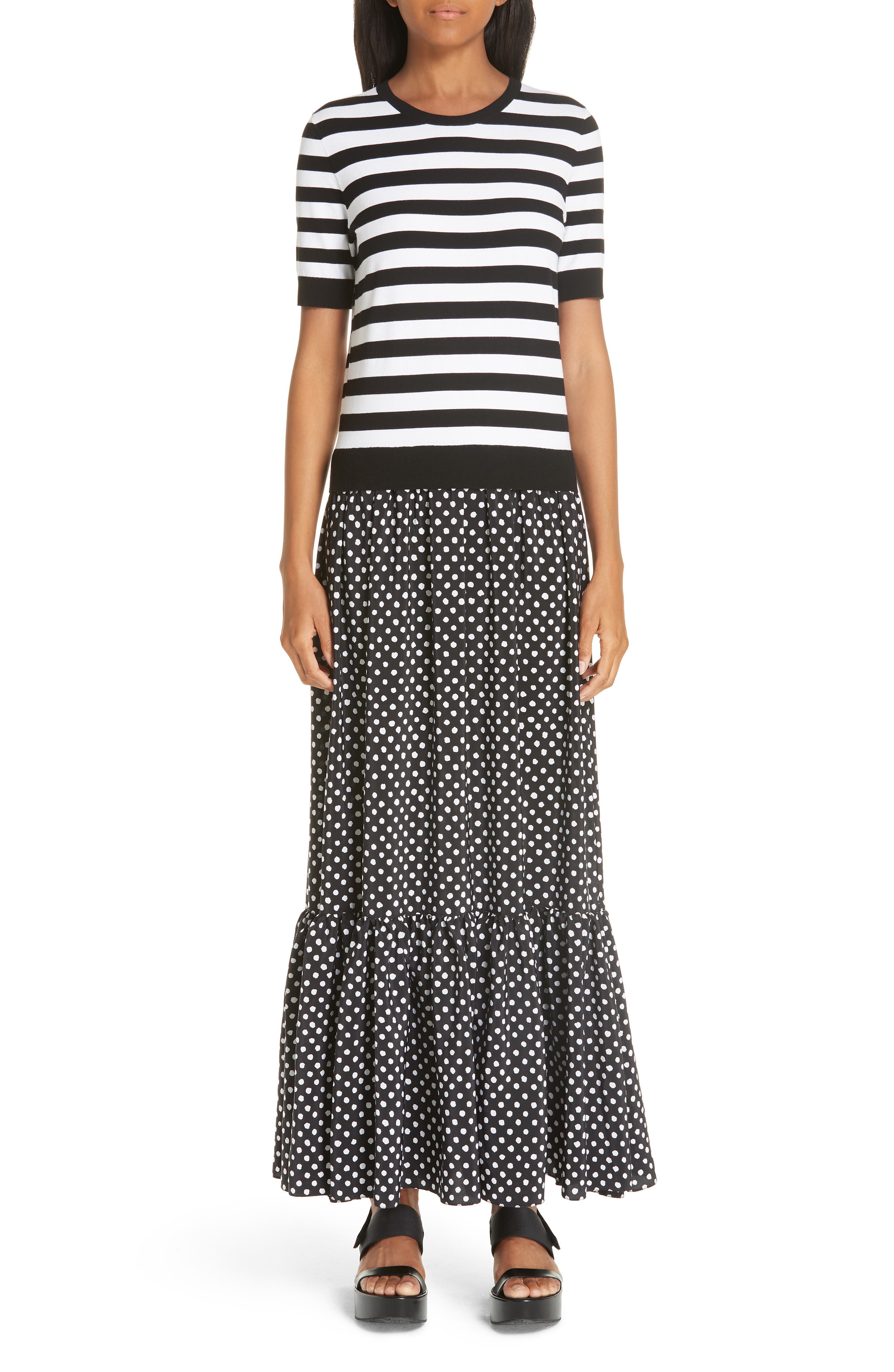 Michael Kors Mixed Media Dress, Black