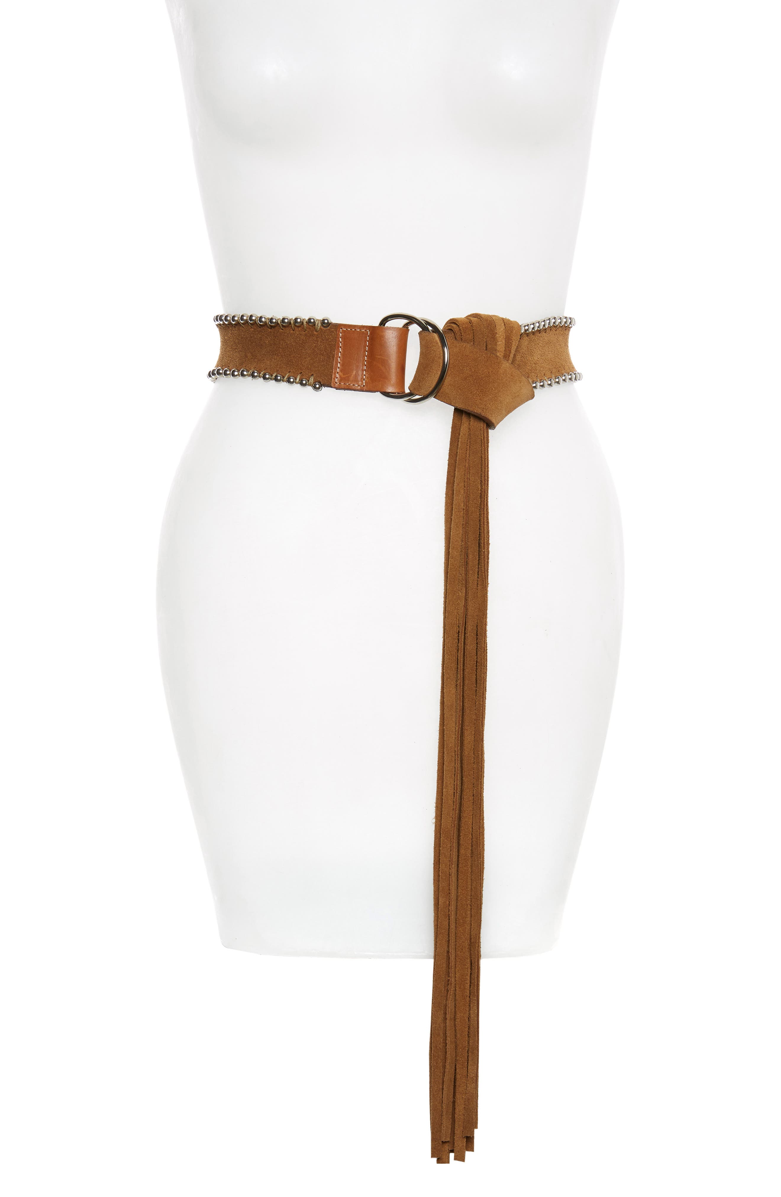 Iro Tyler Fringe Beaded Belt, Beige