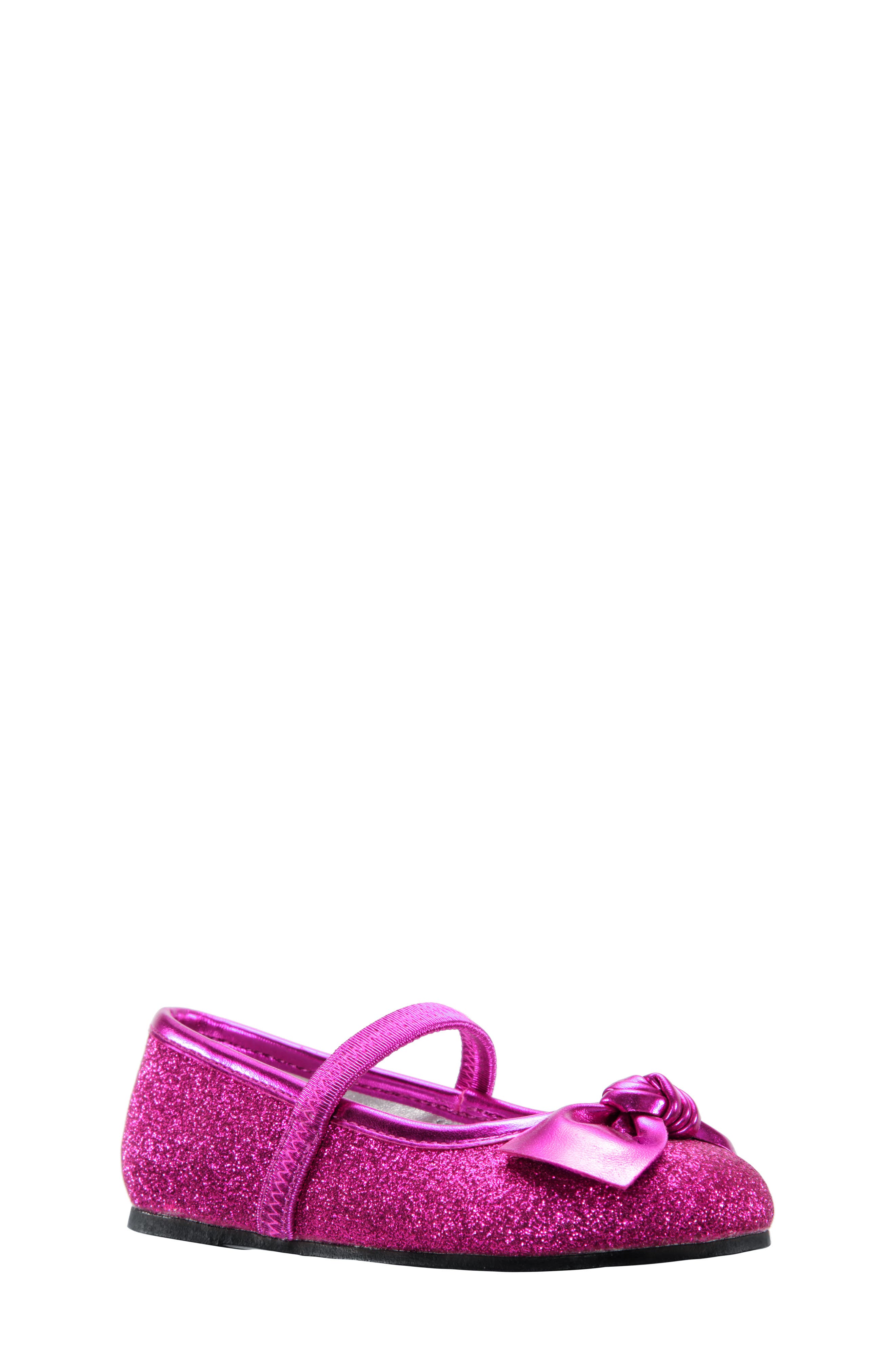 UPC 794378369134 product image for Toddler Girl's Nina Larabeth-T Glitter Bow Ballet Flat, Size 7 M - Pink | upcitemdb.com
