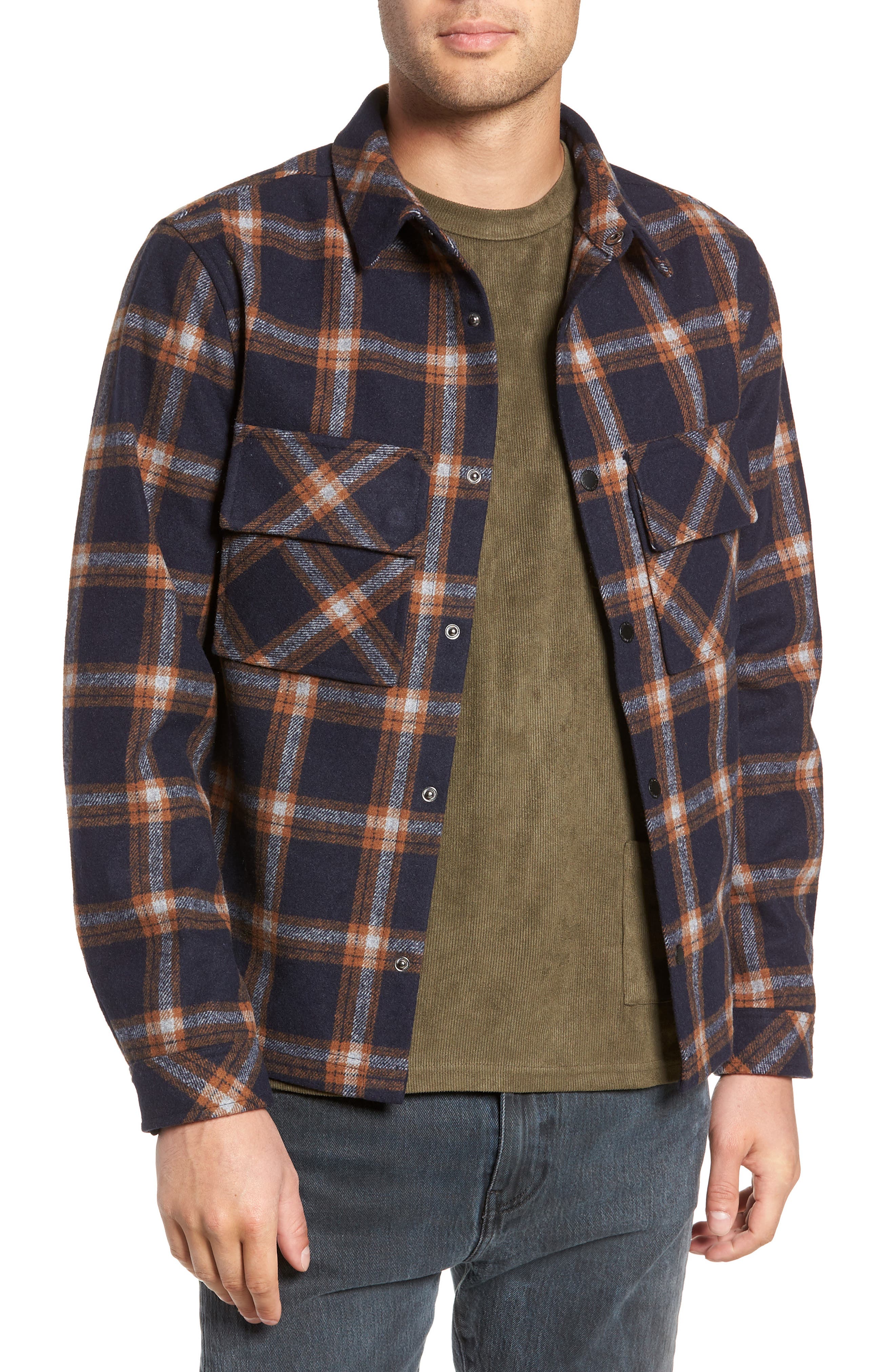 Native Youth Check Flannel Shirt, Blue