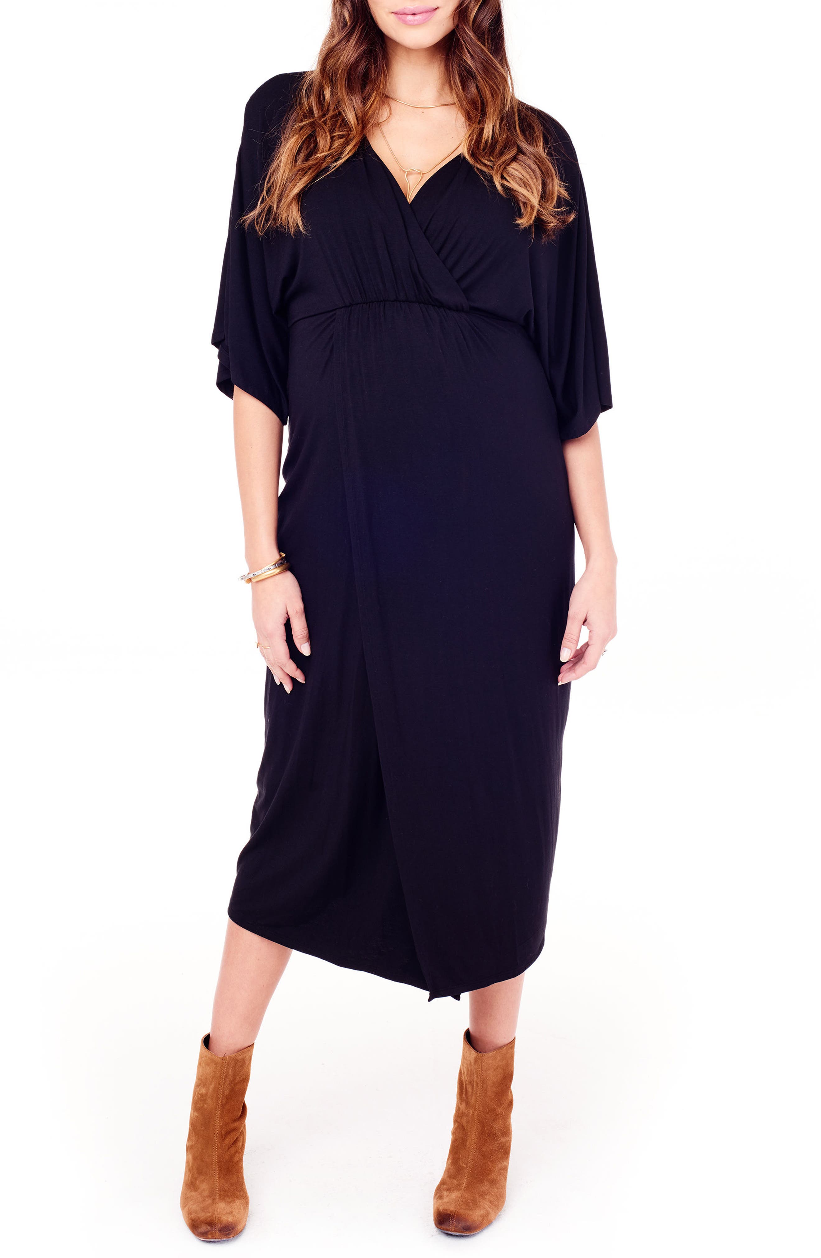 Ingrid & Isabel Dolman Sleeve Maternity Dress, Black