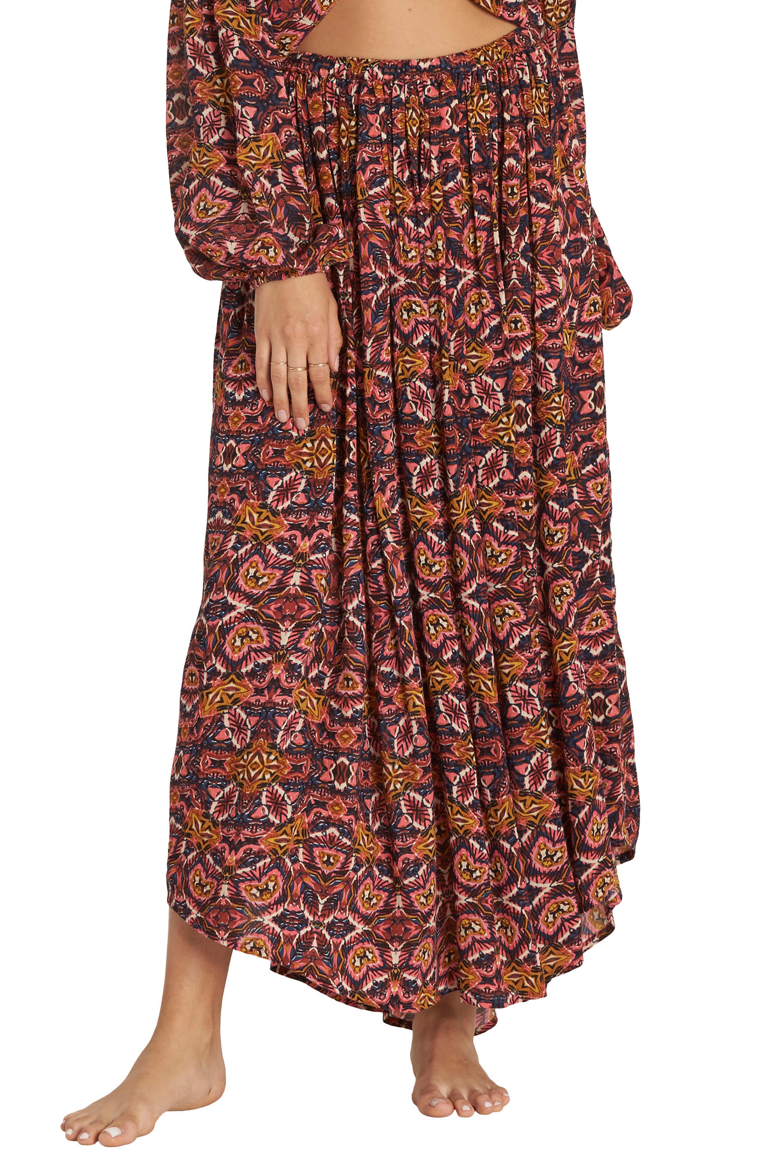 Billabong Sun Safari Asymmetrical Maxi Skirt, Blue