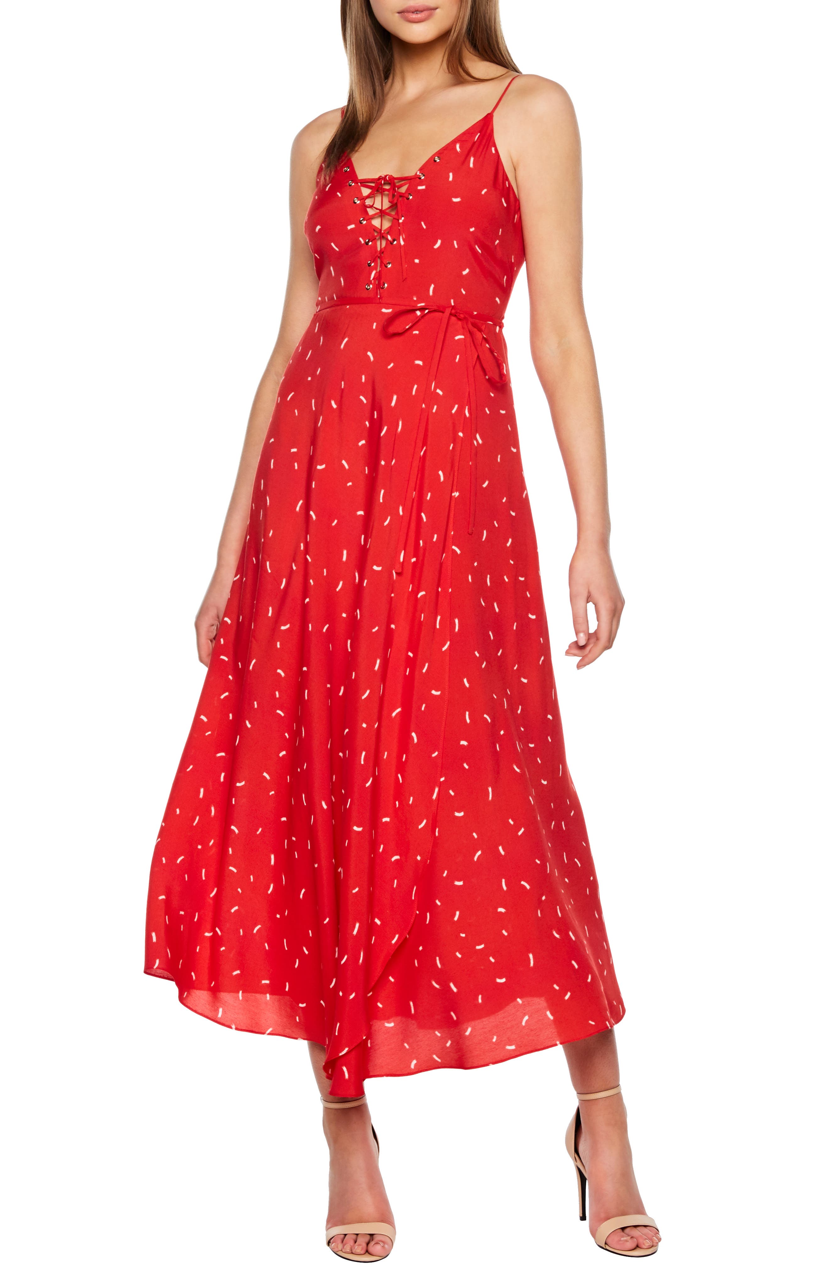 Bardot Jackson Fit & Flare Midi Dress, Red