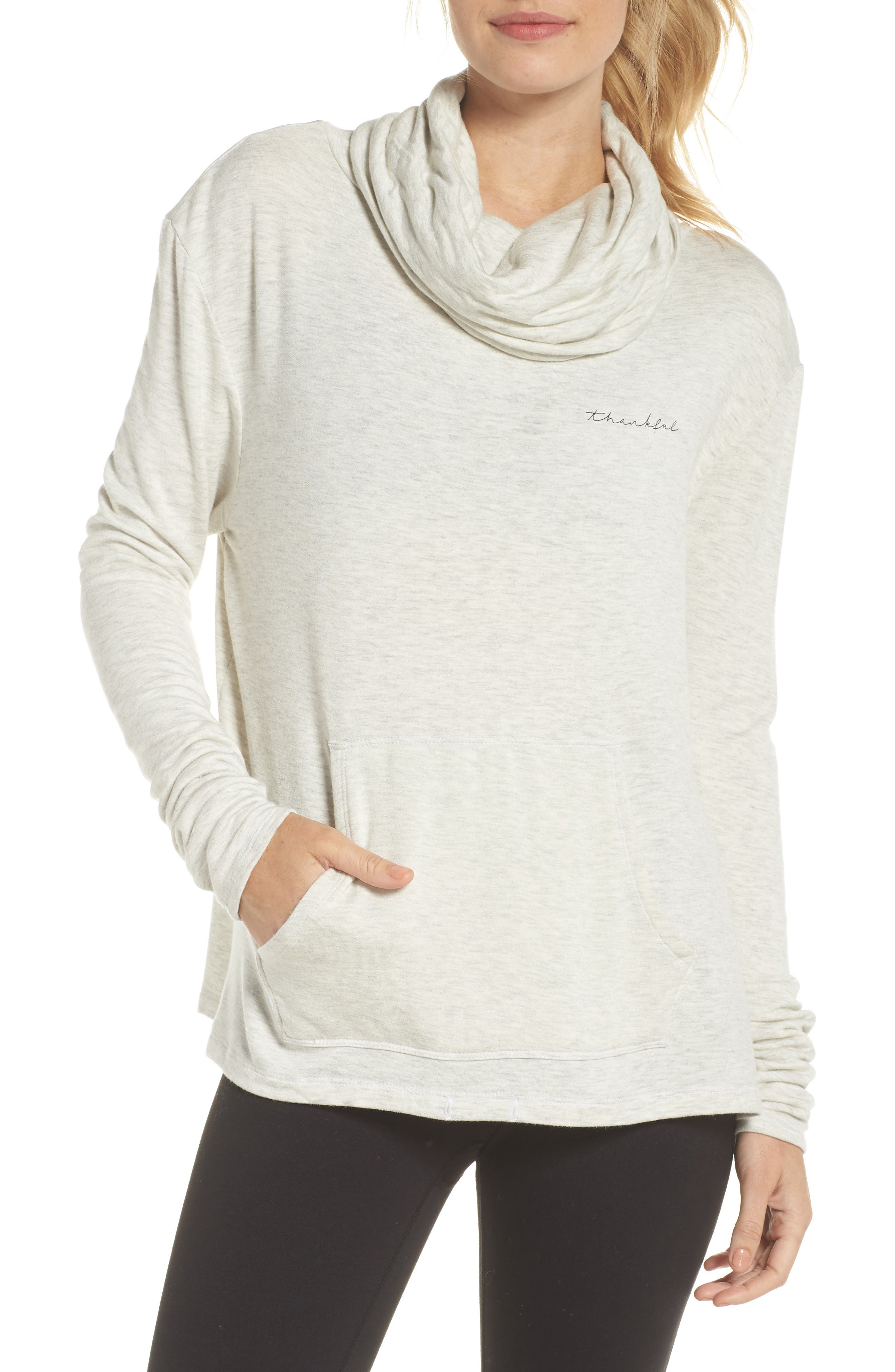Good Hyouman Shira Thankful Cowl Neck Pullover, Beige