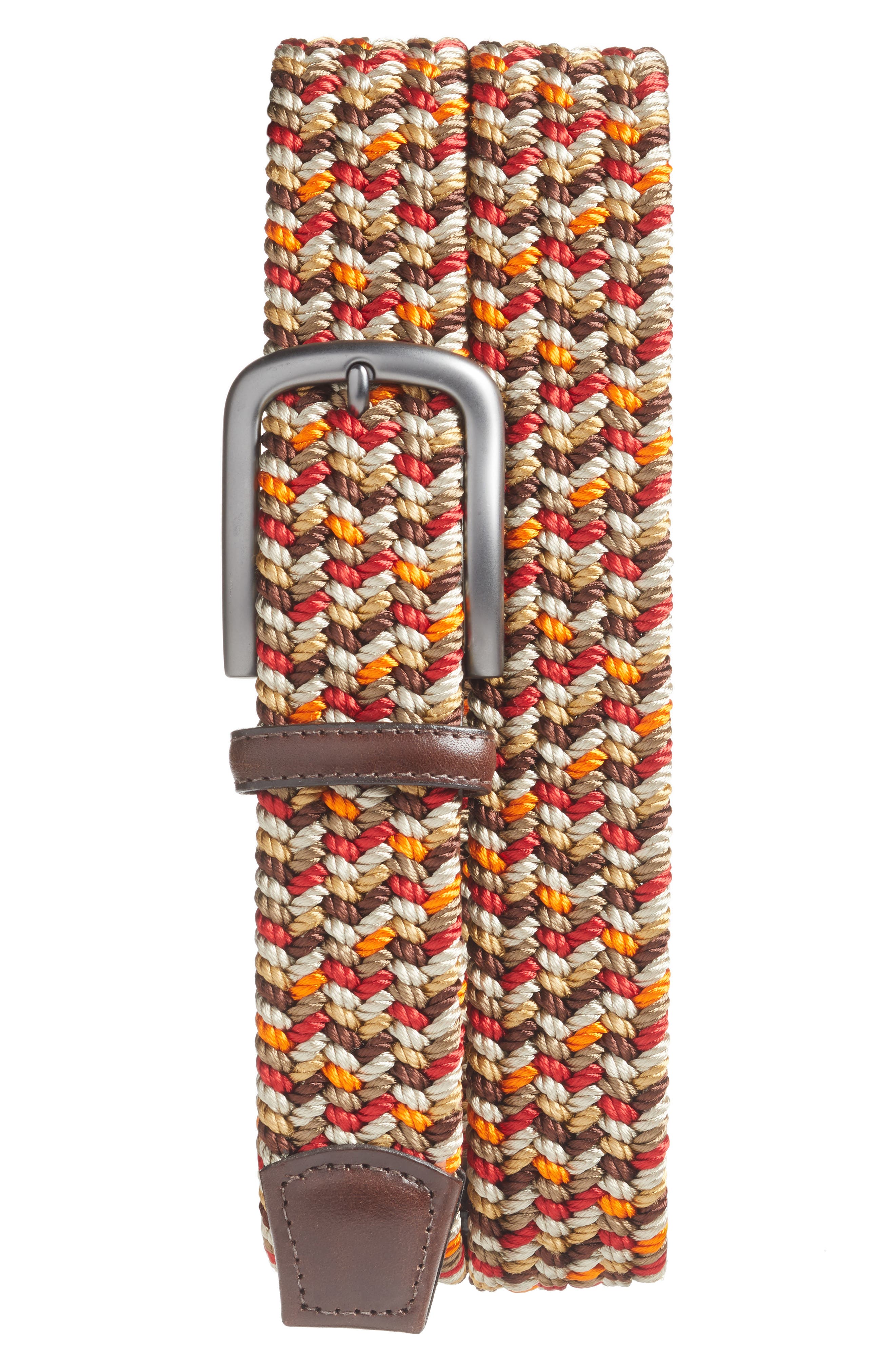 Torino Belts Woven Belt, Red Multi