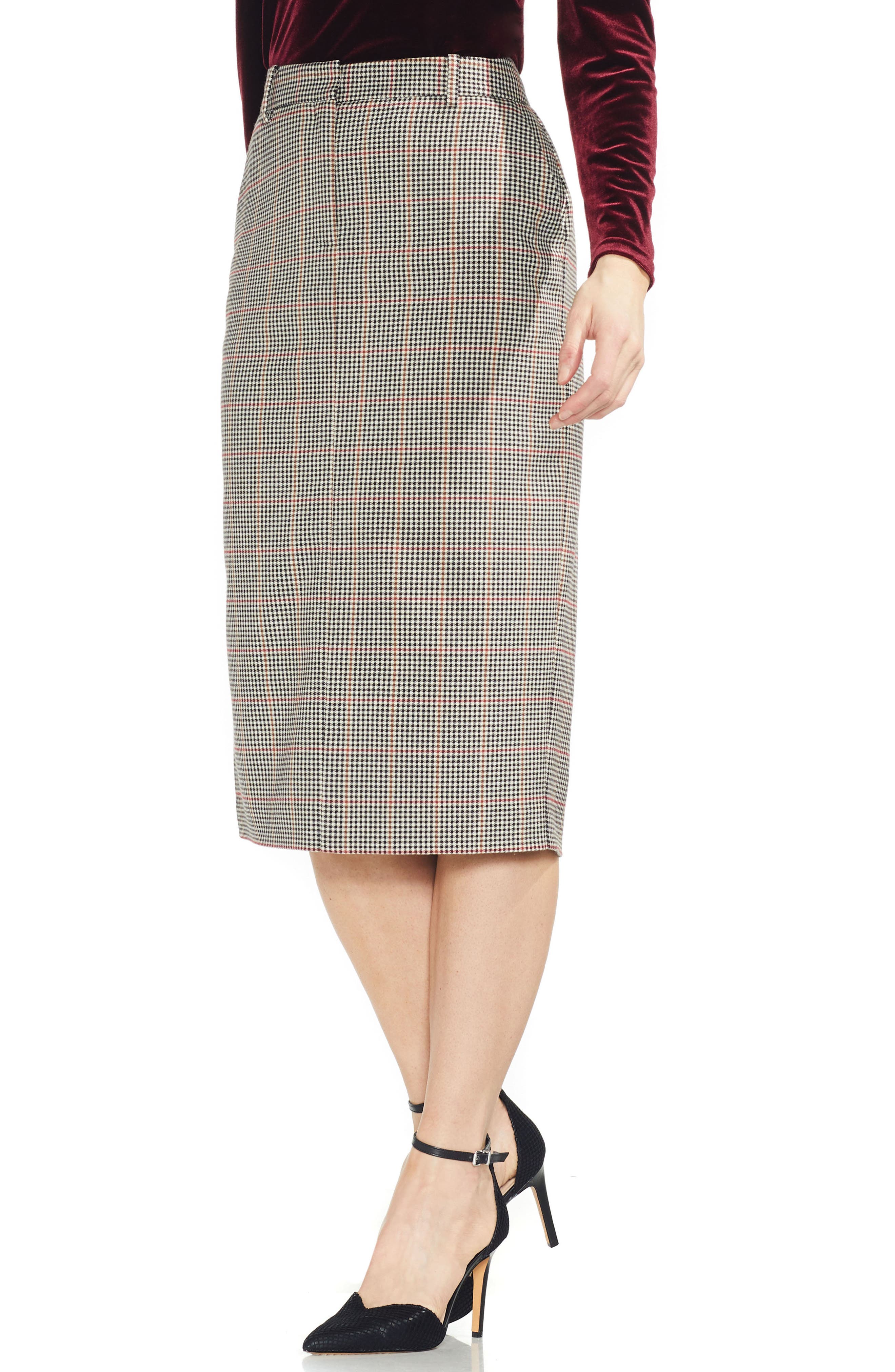 Vince Camuto Country Check Pencil Skirt