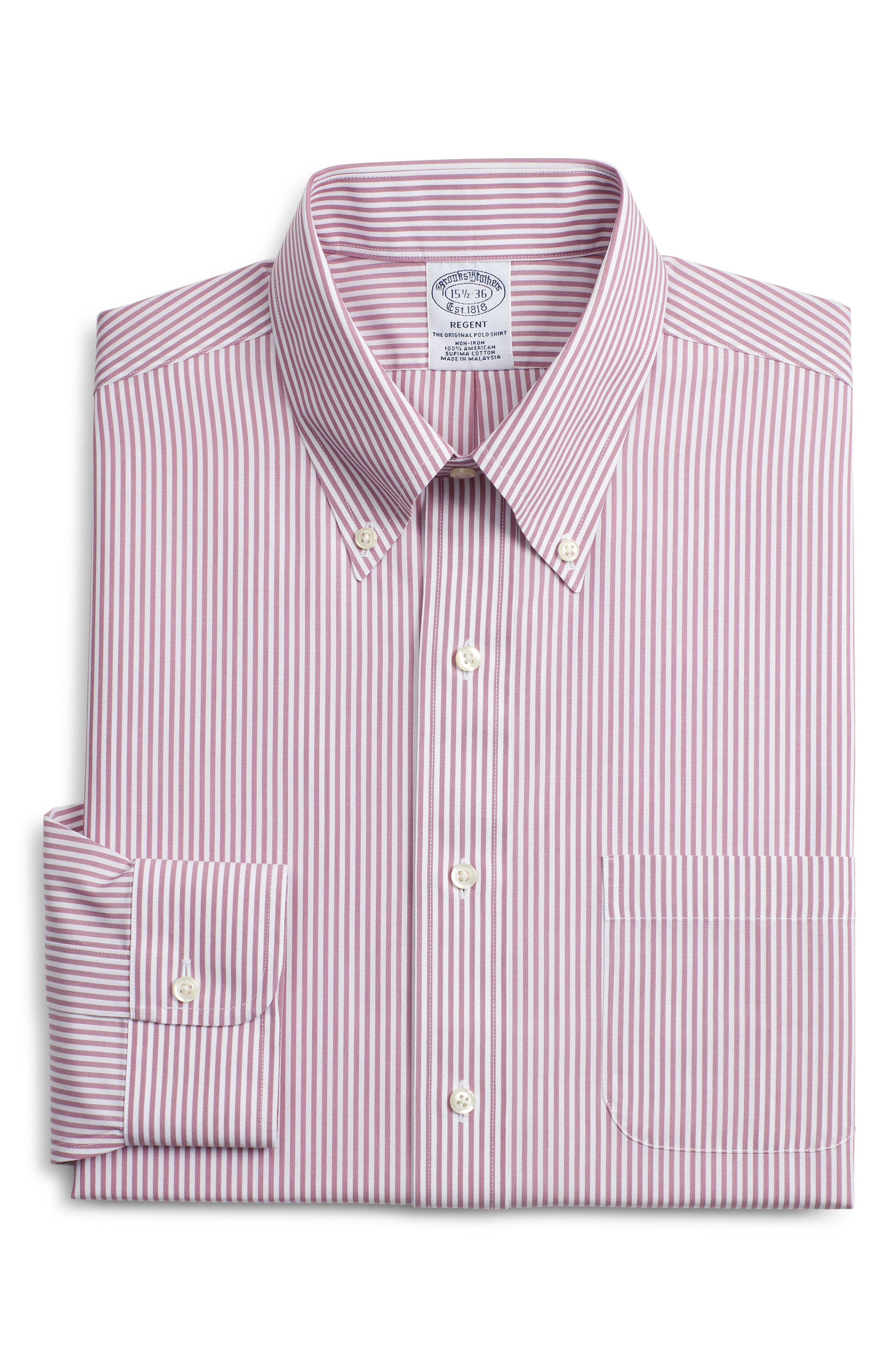 Brooks Brothers Regent Regular Fit Stripe Dress Shirt (3 For $207)