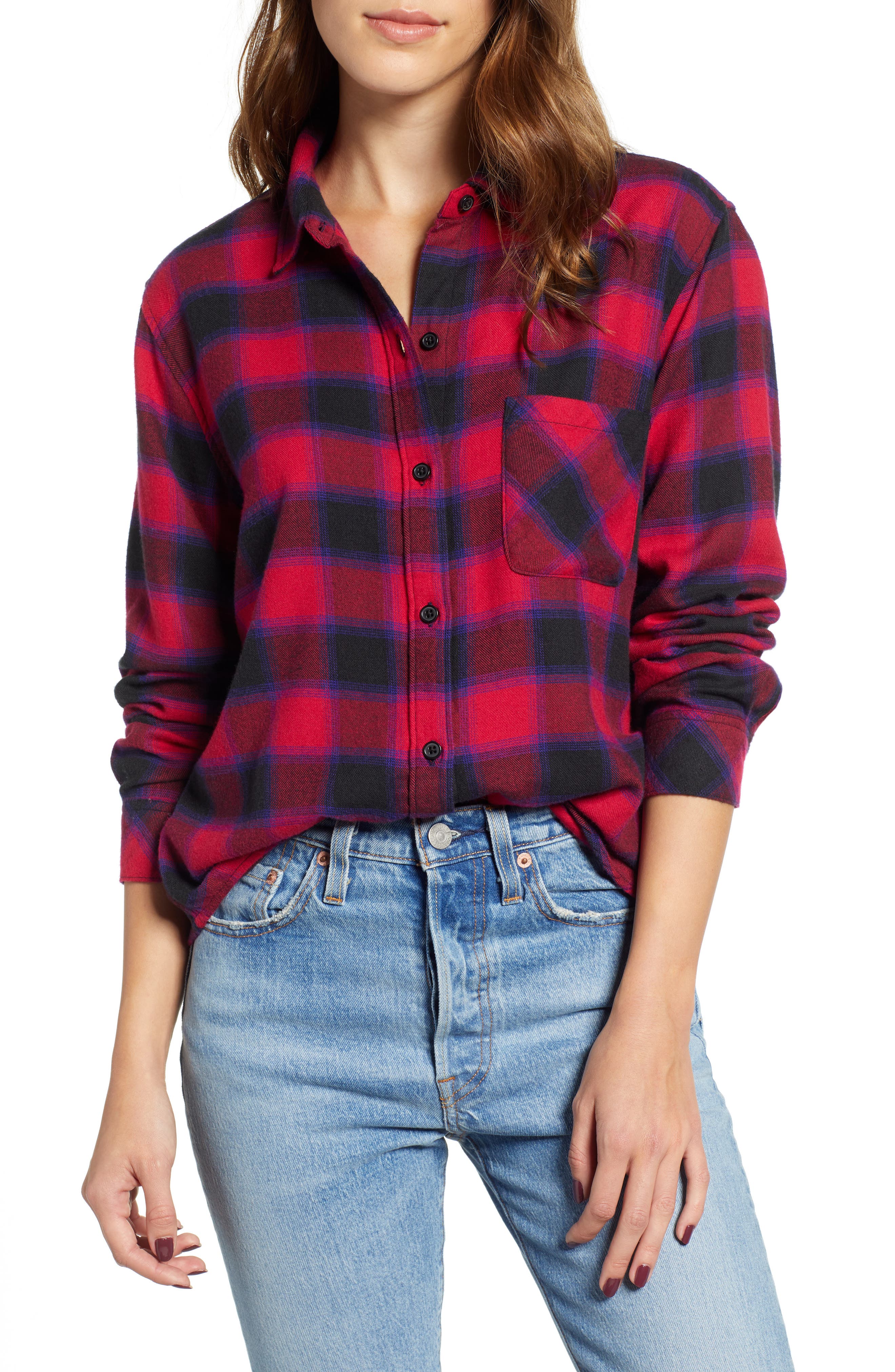 Rails Milo Plaid Flannel Shirt, Red
