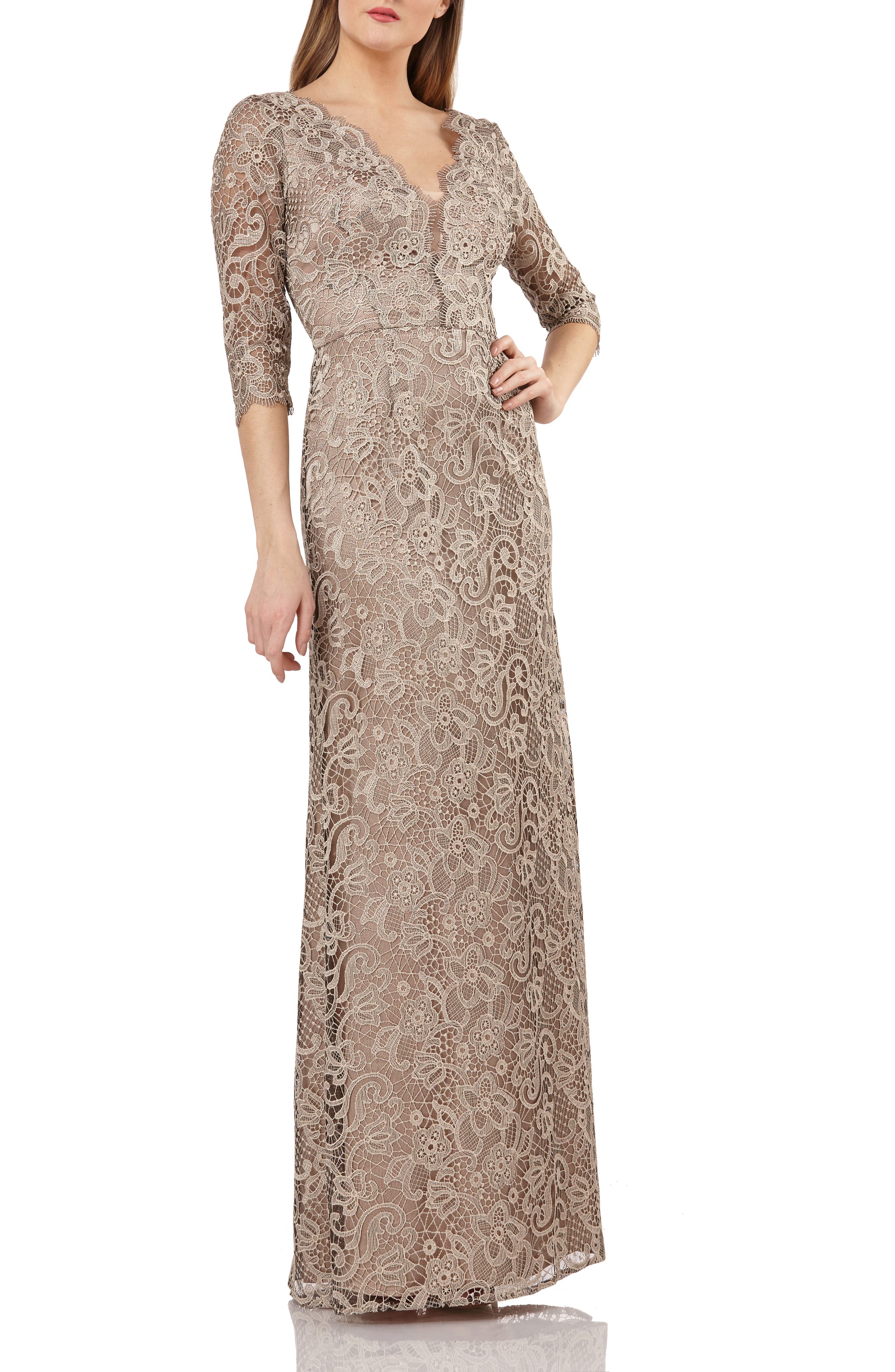 Js Collections Lace Evening Dress, Black