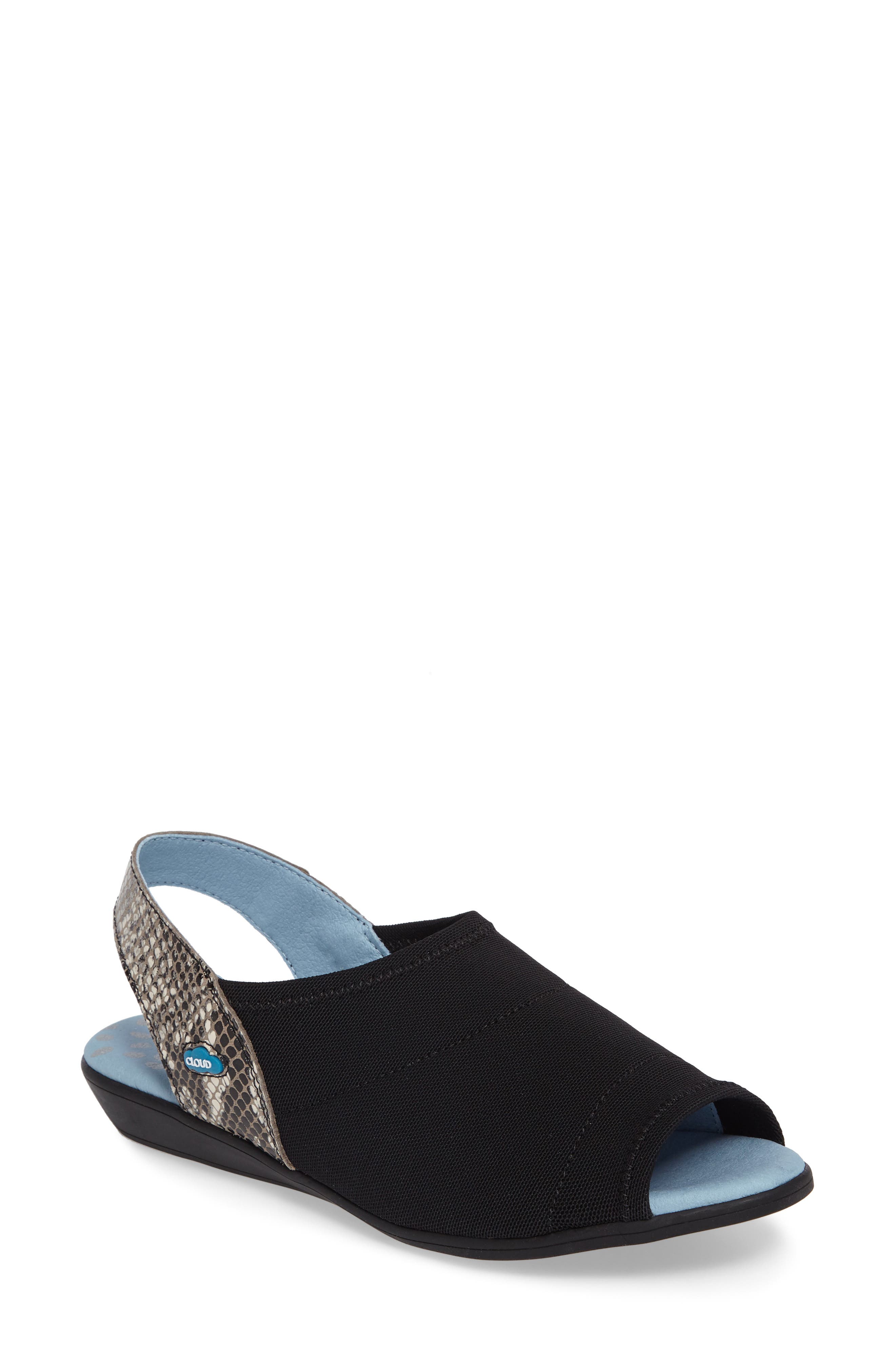 Cloud Cuteness Slingback Sandal, Black
