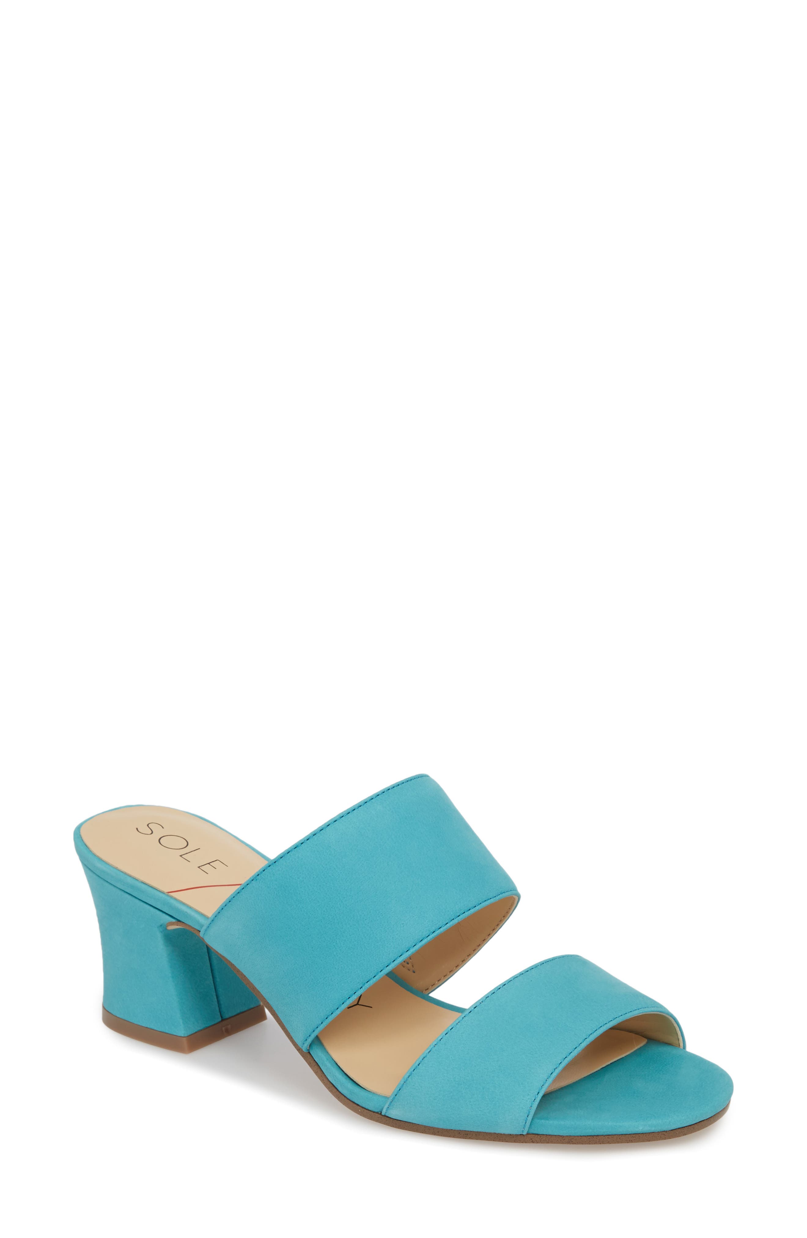 Sole Society Heline Slide Sandal- Blue