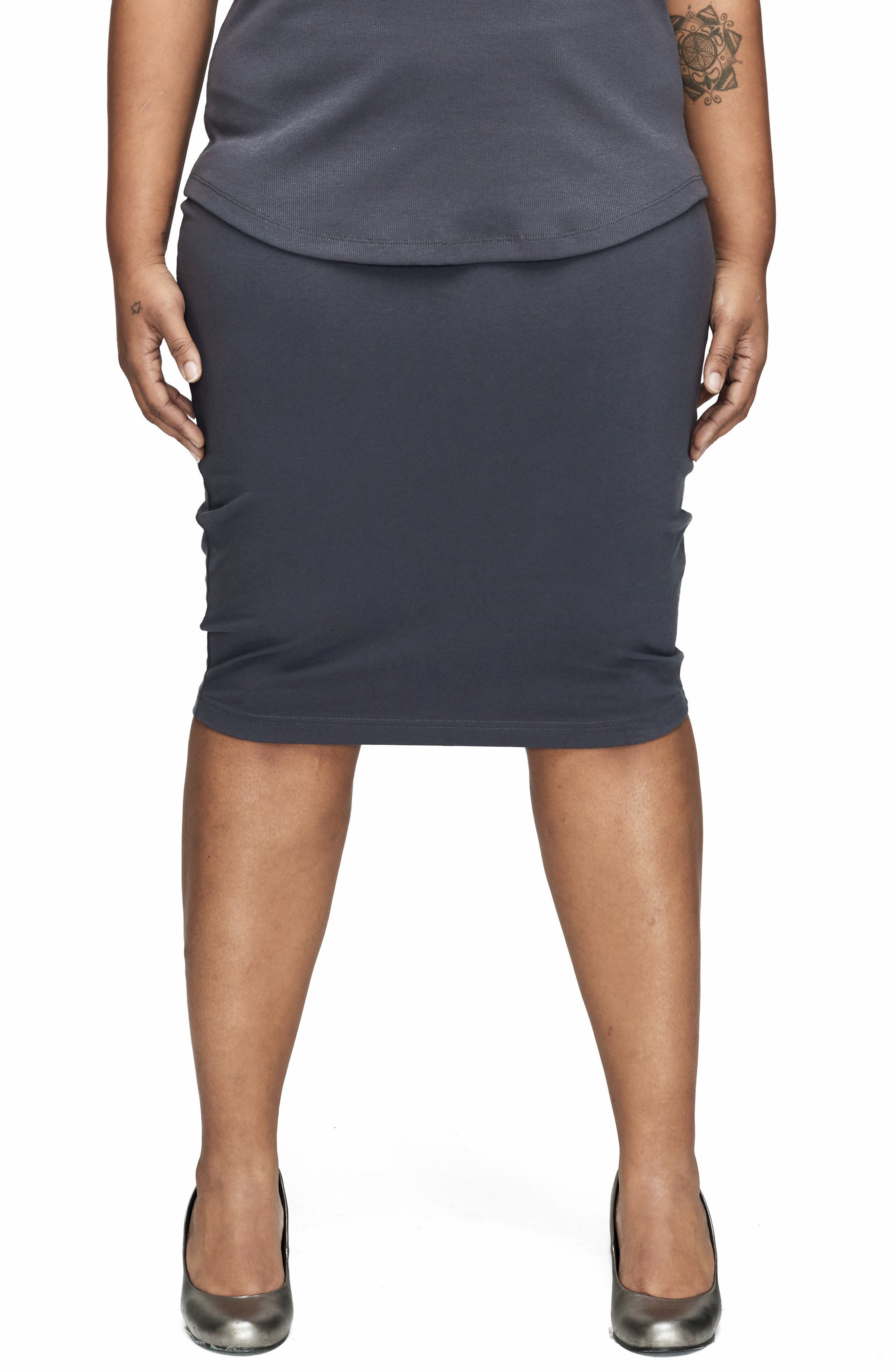 Plus Size Universal Standard Danube Jersey Skirt, Grey