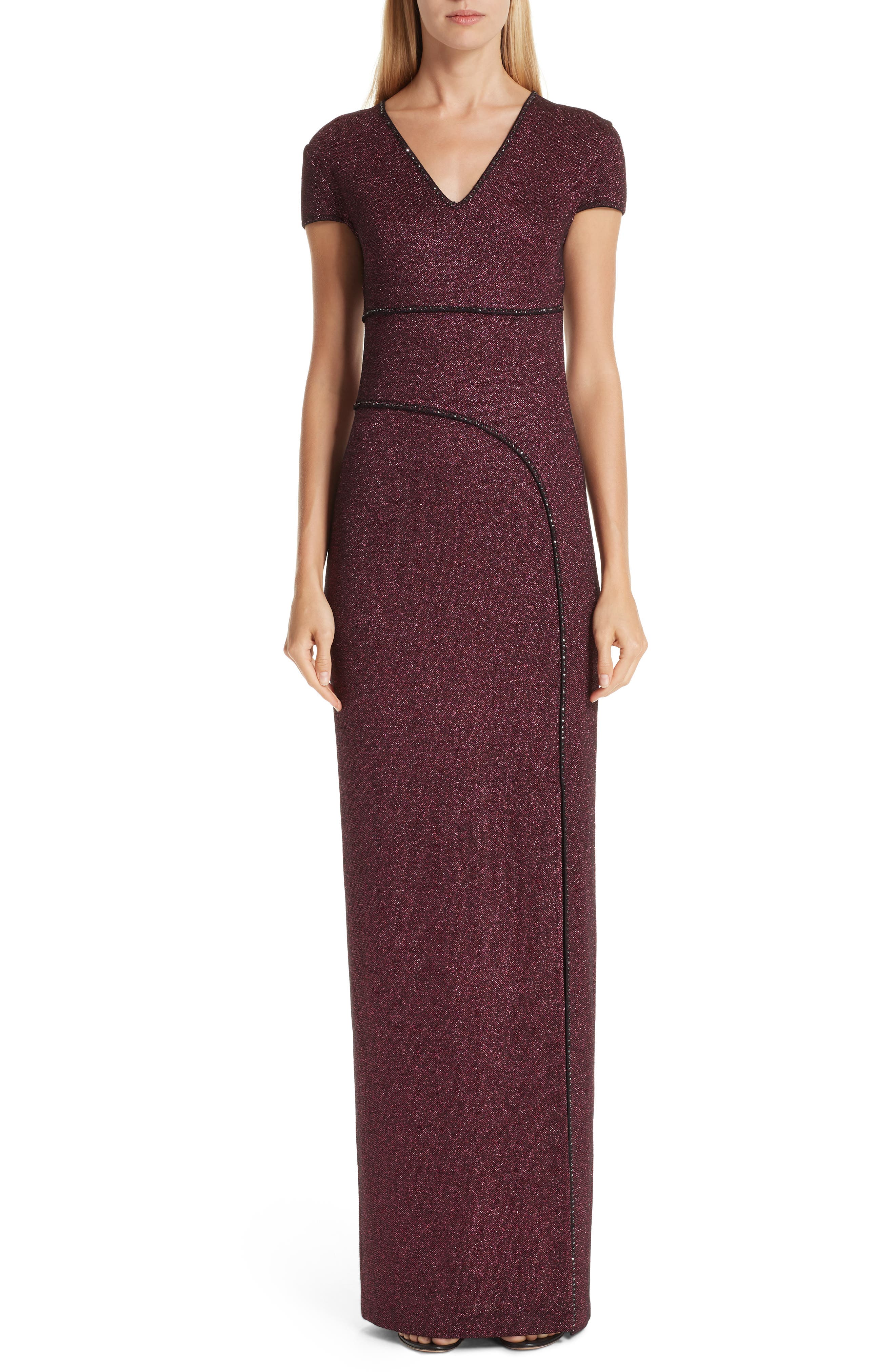 St. John Collection Mod Metallic Knit Gown
