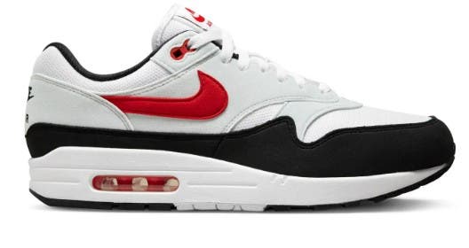 Nike Air Max 1 White, Red & Black Slide Sandals