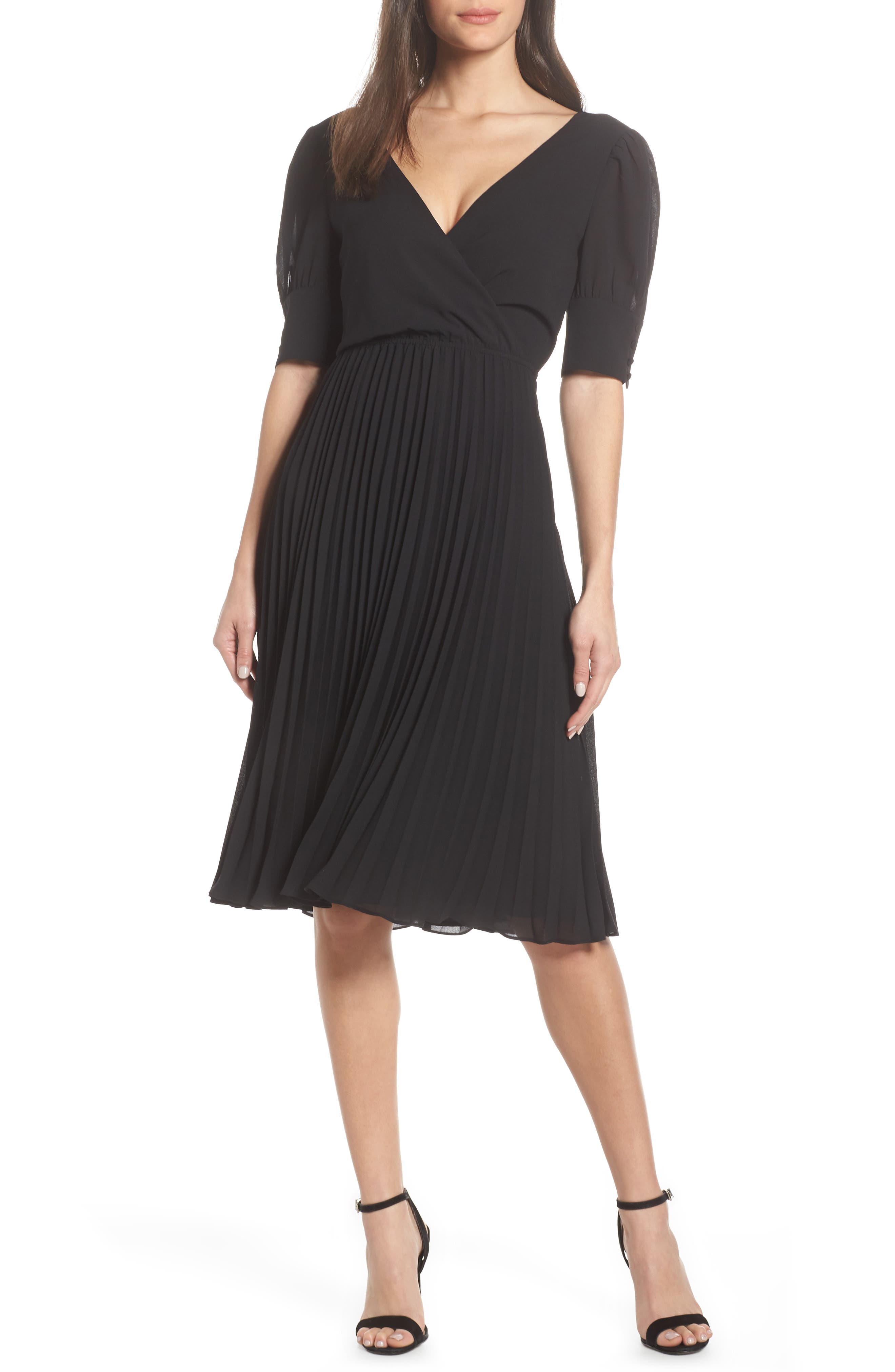Ali & Jay Angles Flight Chiffon Fit & Flare Dress, Black