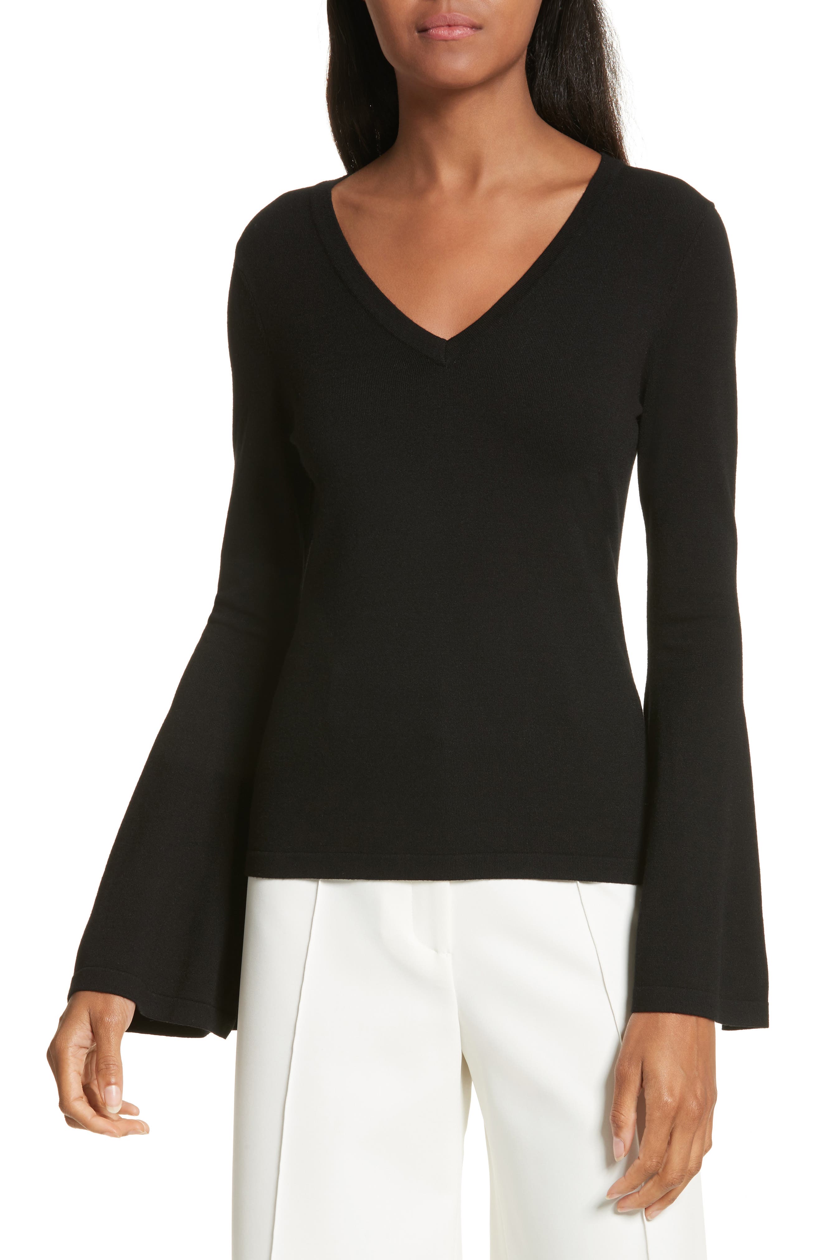 Milly Bell Sleeve VNeck Sweater Nordstrom