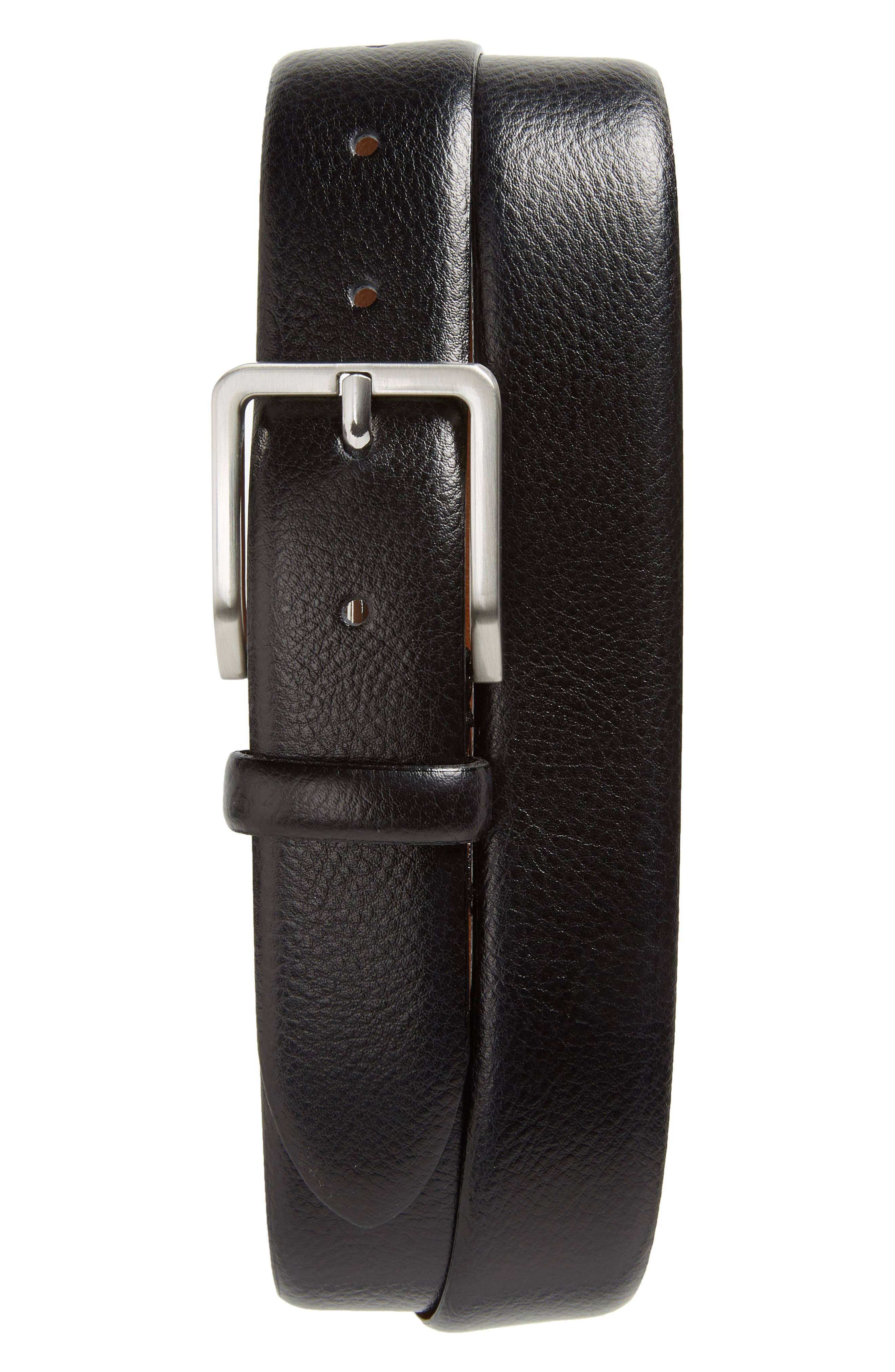 Johnston & Murphy Leather Belt, Black