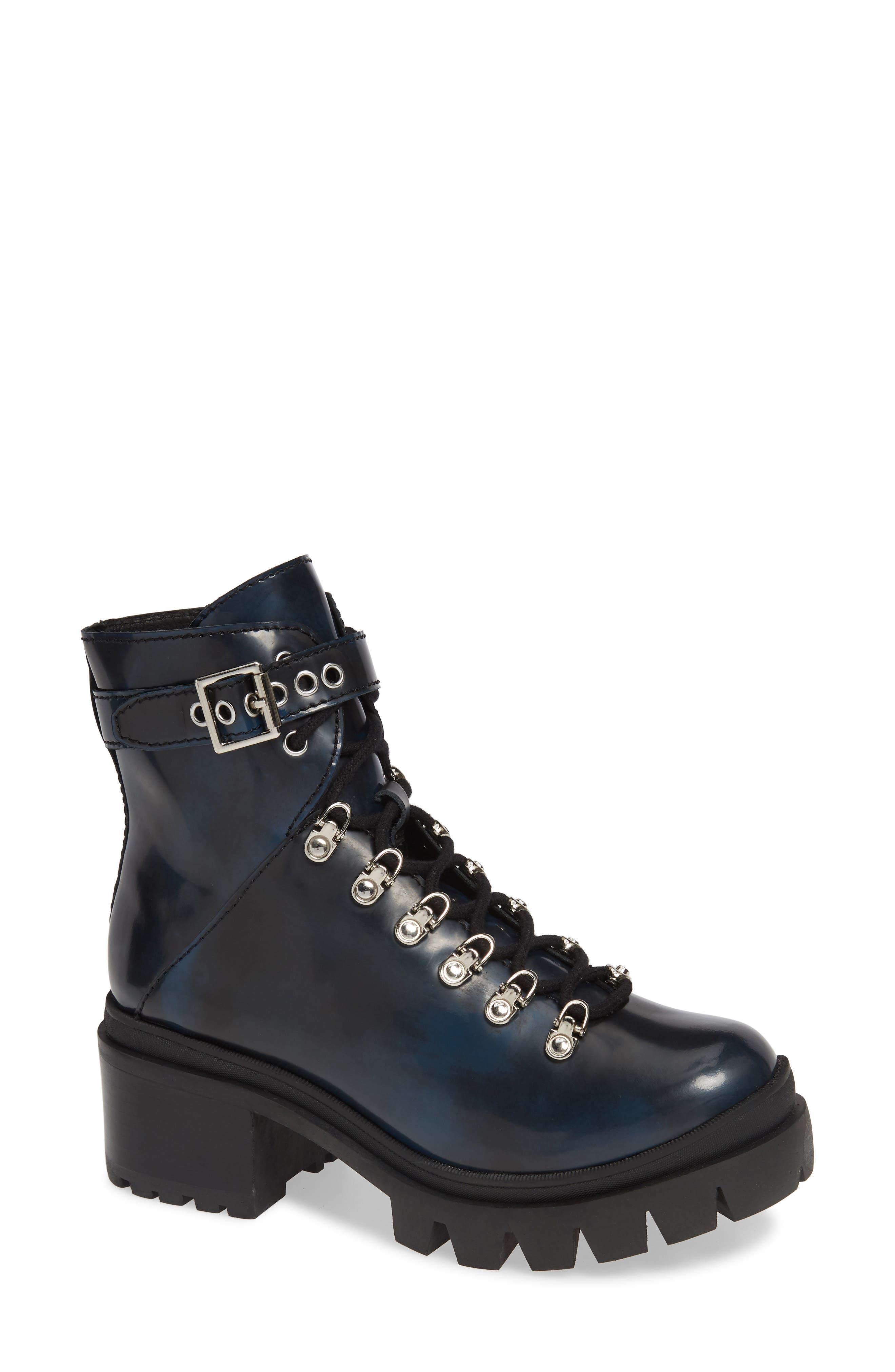 Jeffrey Campbell Czech Lace-Up Boot- Blue