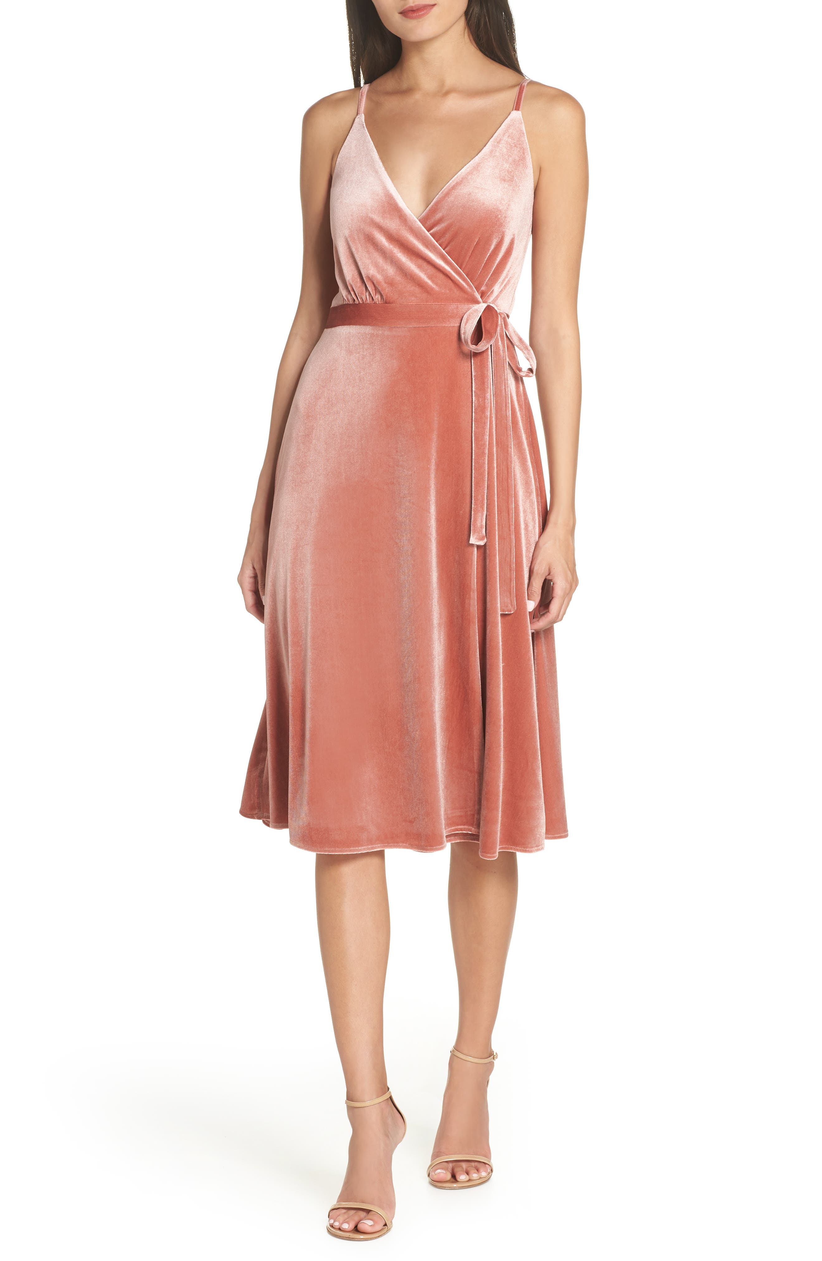 Ali & Jay Baby Love Velvet Wrap Dress, Pink