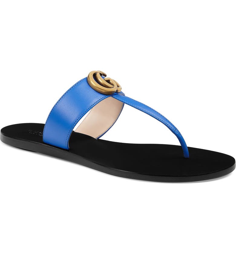 leather thong sandal with double g Girish