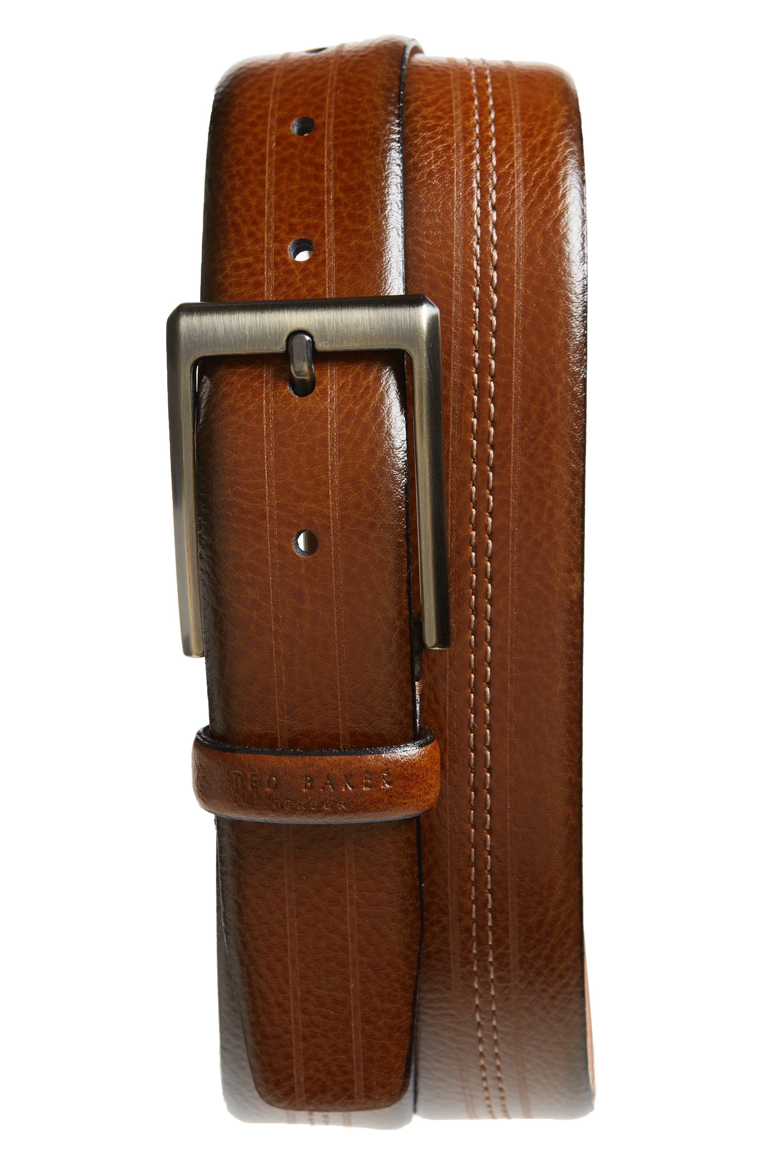 Ted Baker London Aggra Leather Belt, Tan