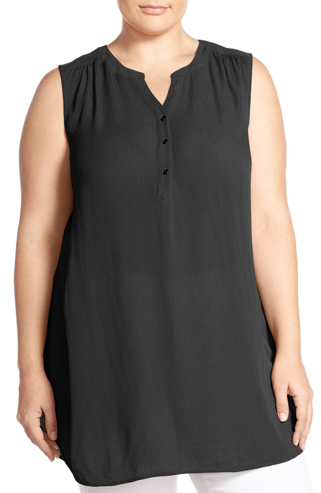 Sejour Sleeveless Gauze Tunic (Plus Size) Nordstrom