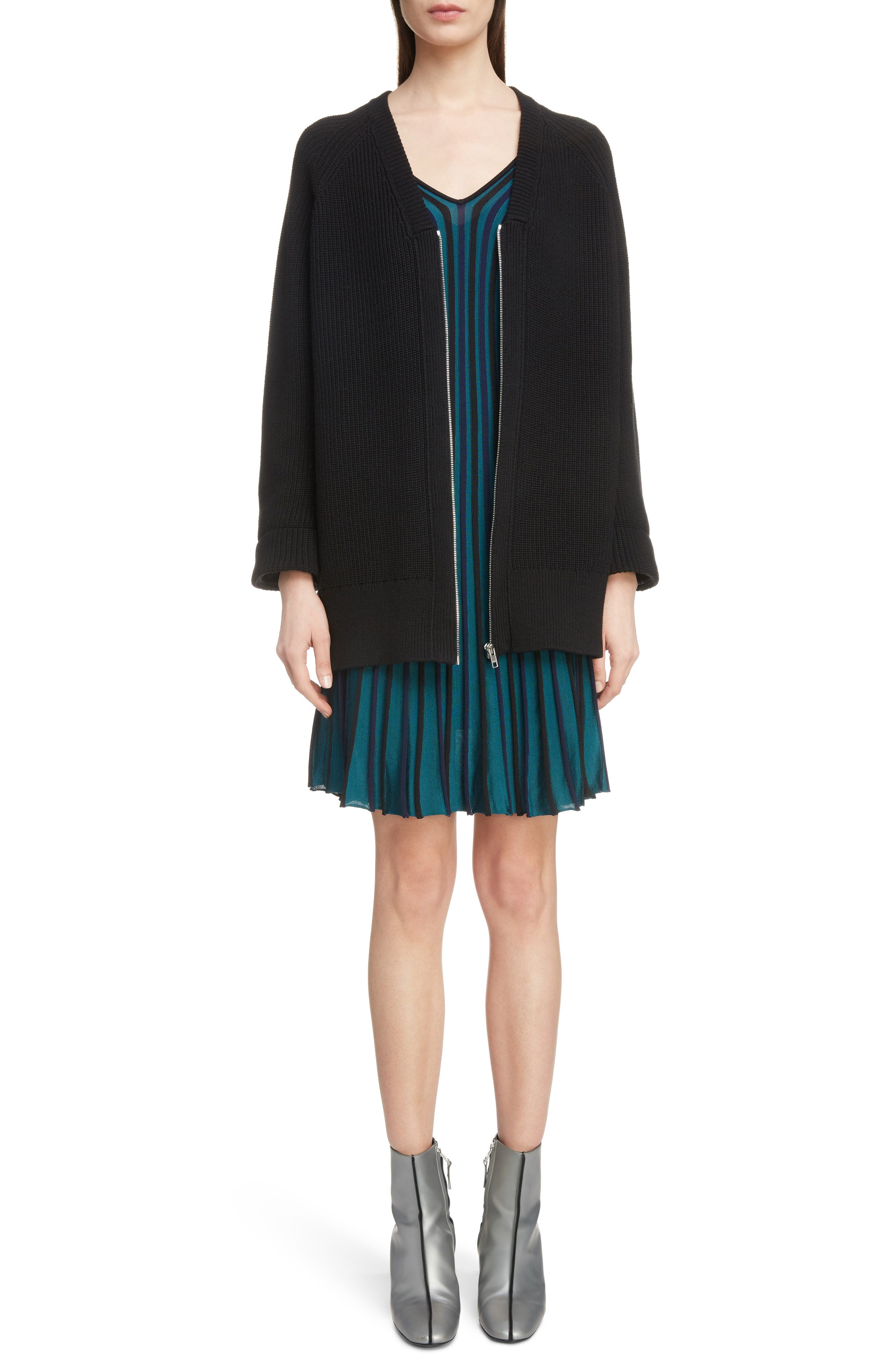 Kenzo Sport Long Zip Cardigan, Black