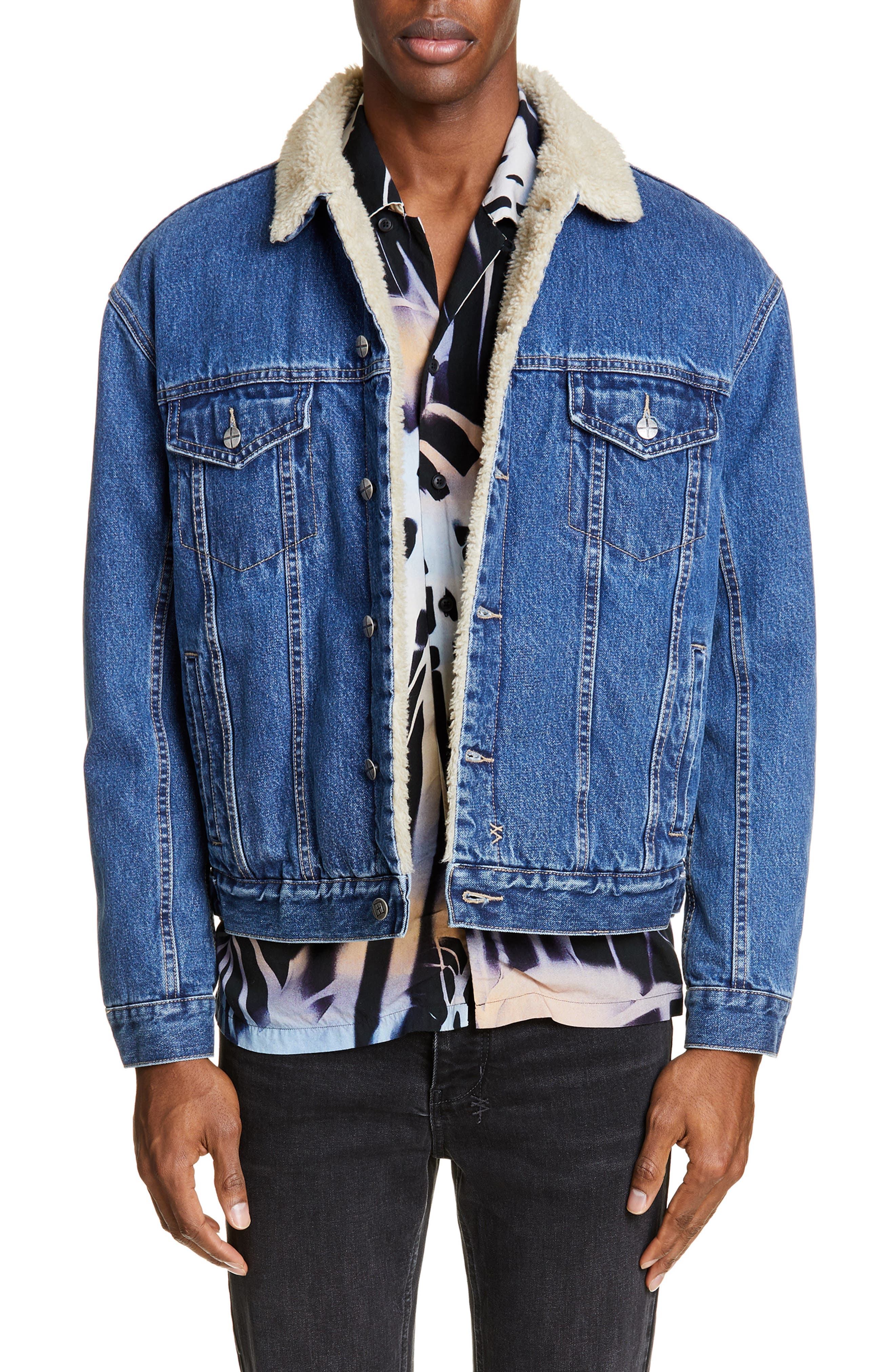 Ksubi Fleece Lined Denim Jacket, Blue