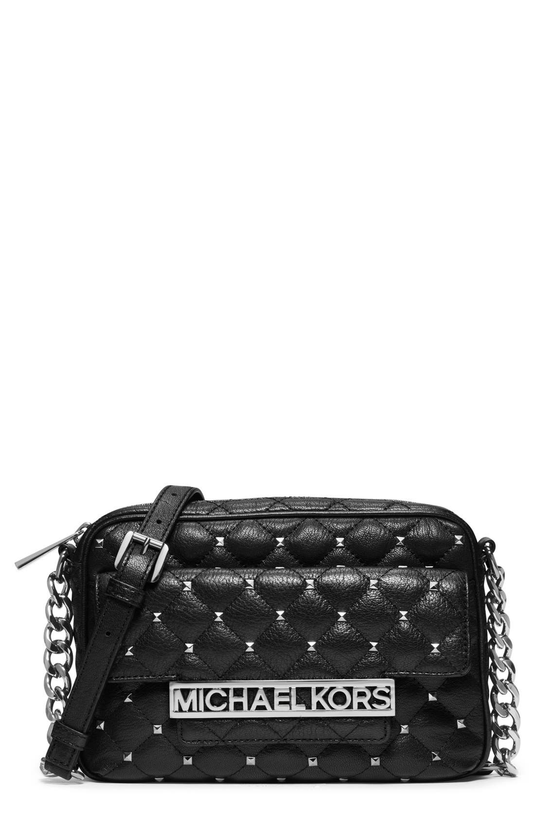 MICHAEL Michael Kors 'Large Kim' Studded Leather Messenger Bag Nordstrom