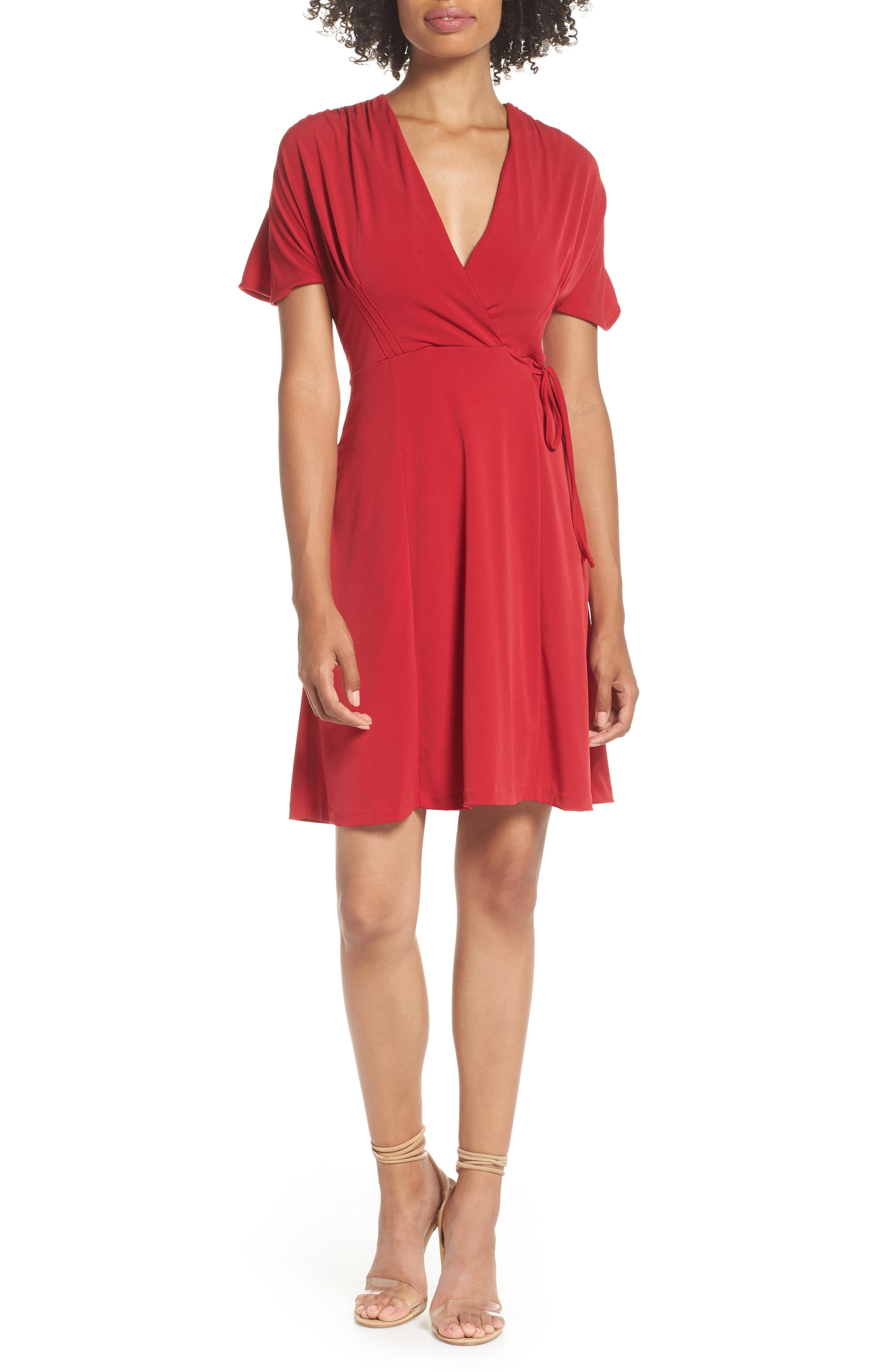 French Connection Alexia Faux Wrap Dress, Red