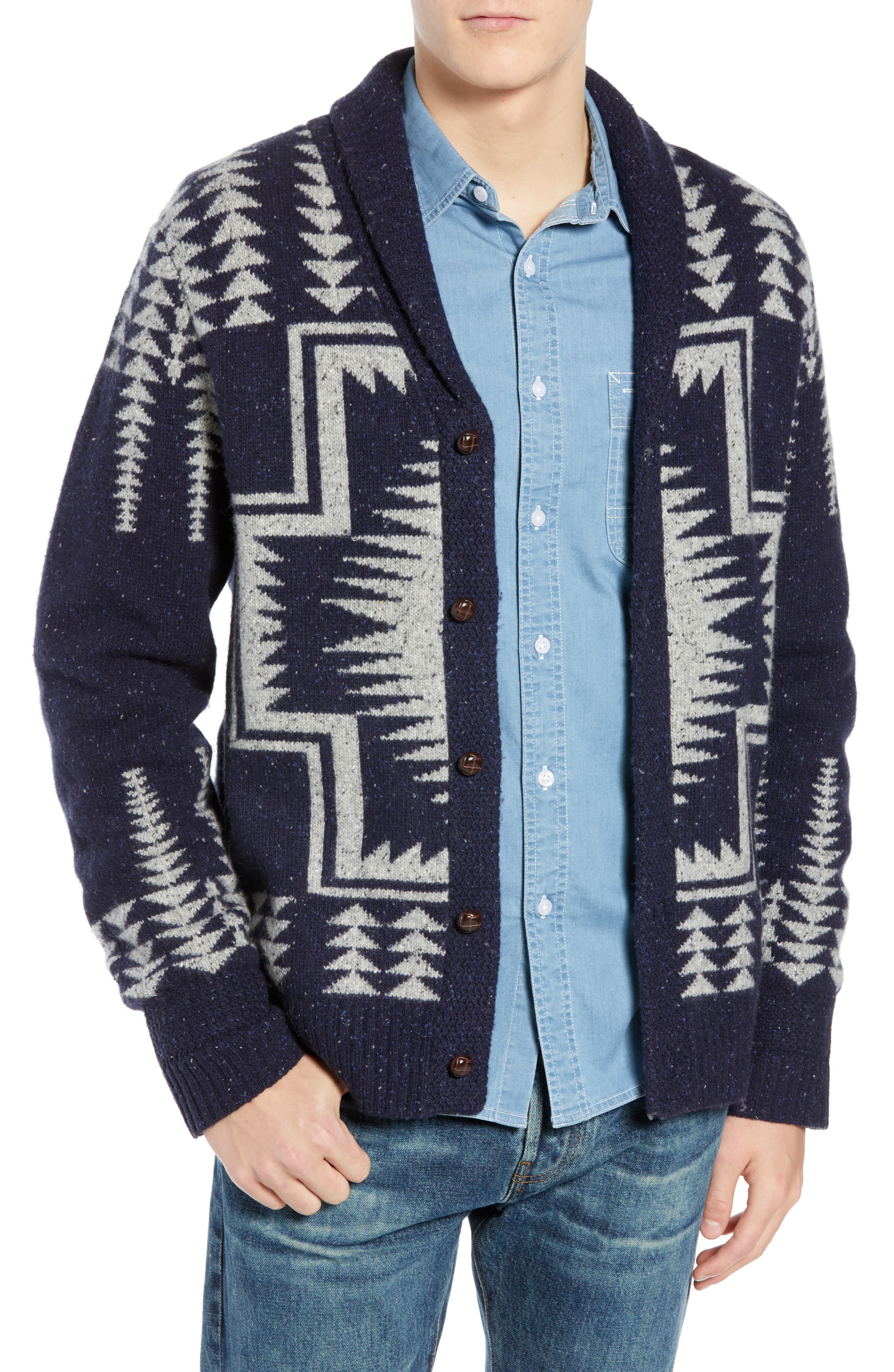 Pendleton Harding Shawl Collar Cardigan, Blue